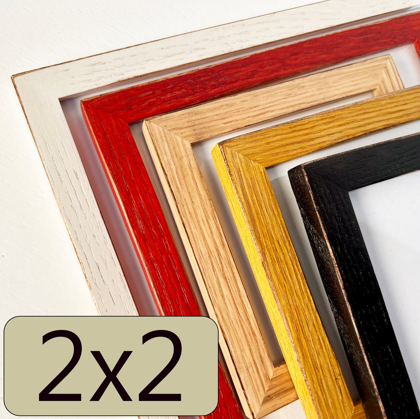 2x2" frame in Peewee Oak style - Choose your color - FREE SHIPPING
