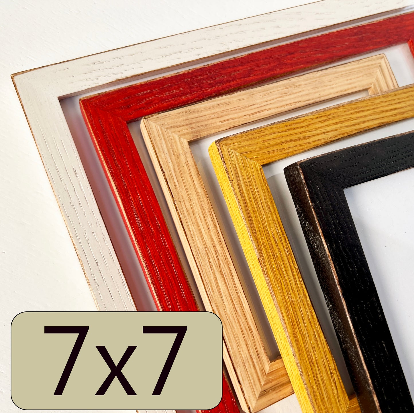 7x7" frame in Peewee Oak style - Choose your color - FREE SHIPPING