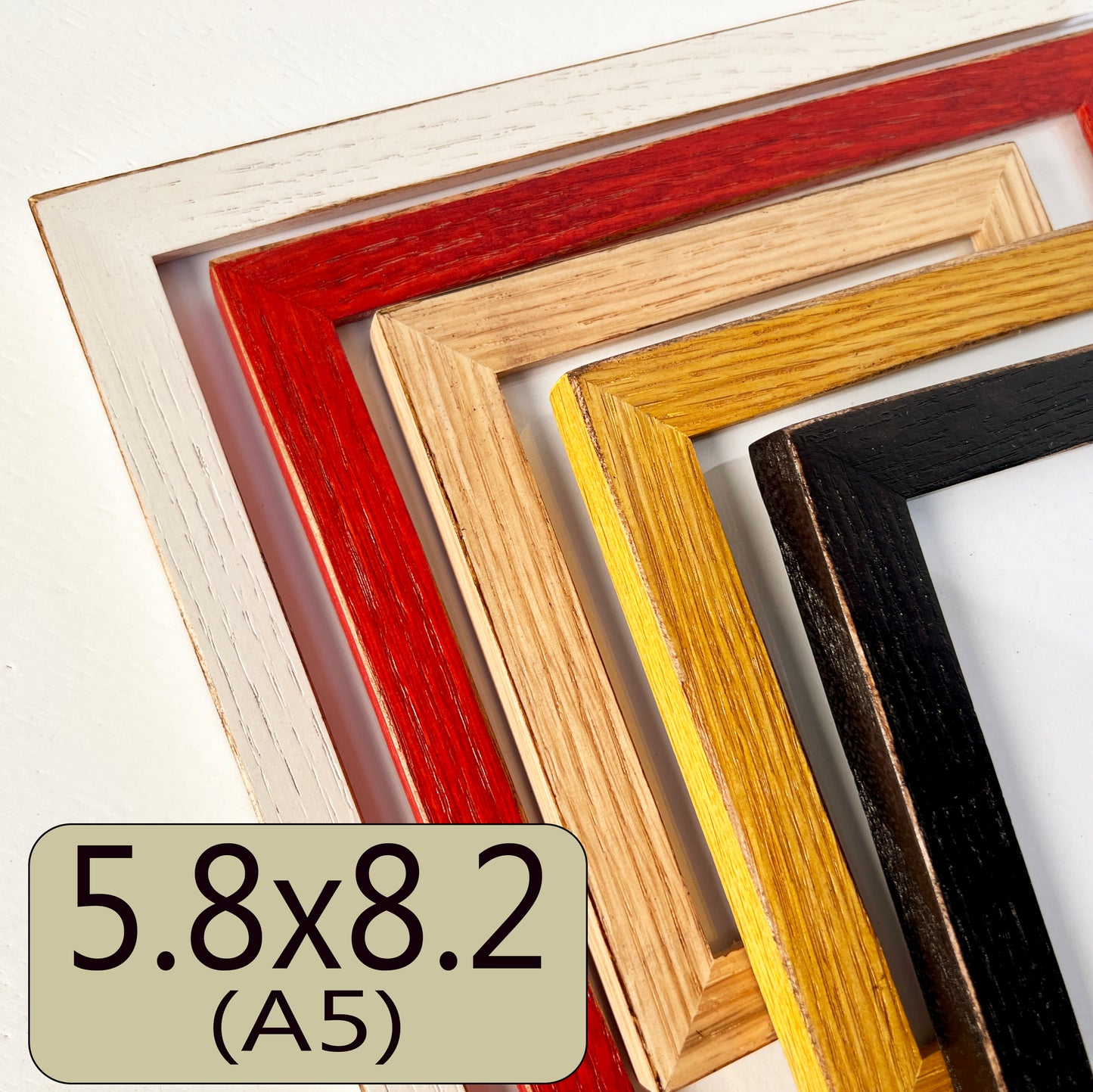 A5 5.8x8.2" frame in Peewee Oak style - Choose your color - FREE SHIPPING