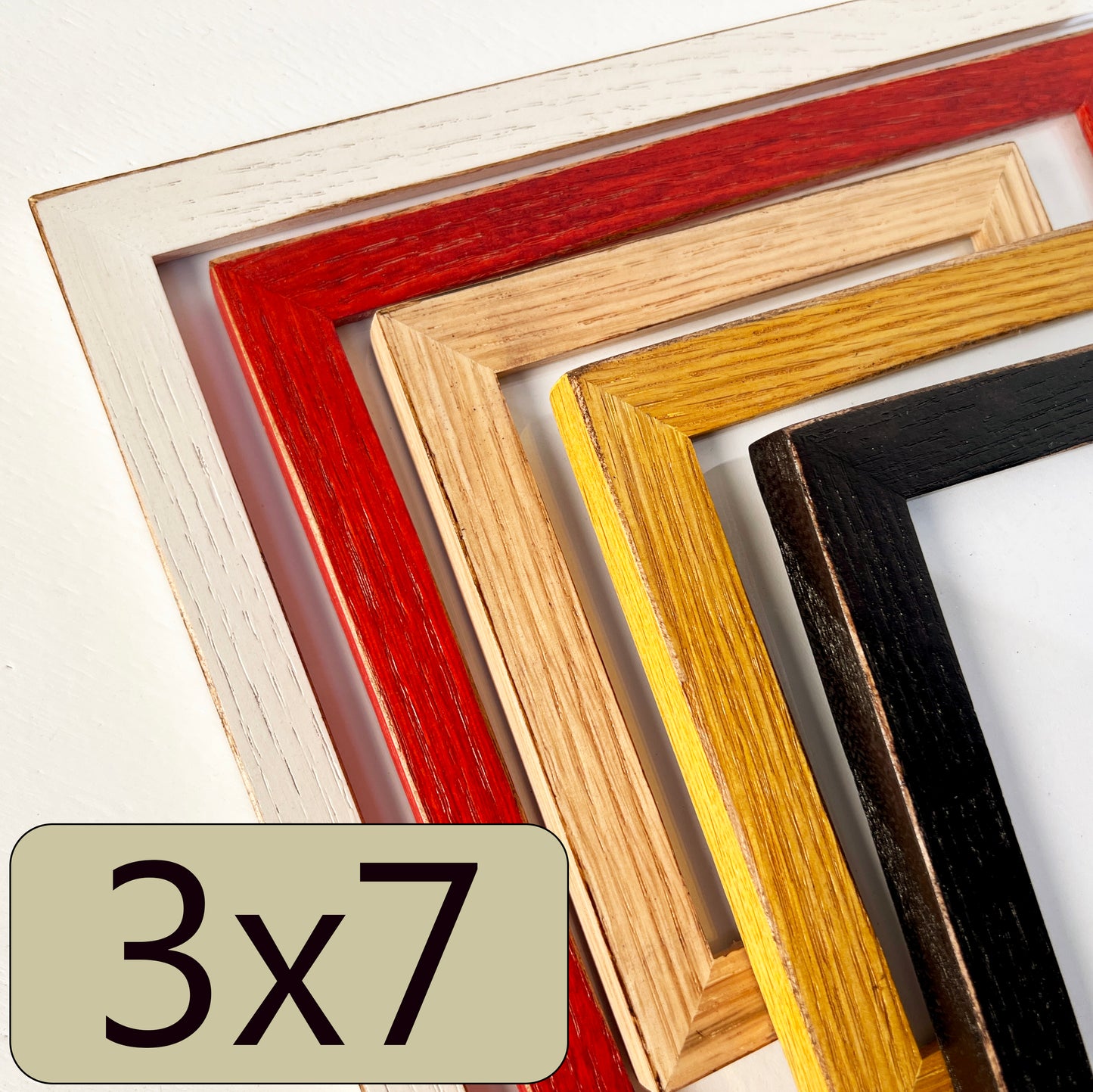 3x7" frame in Peewee Oak style - Choose your color - FREE SHIPPING