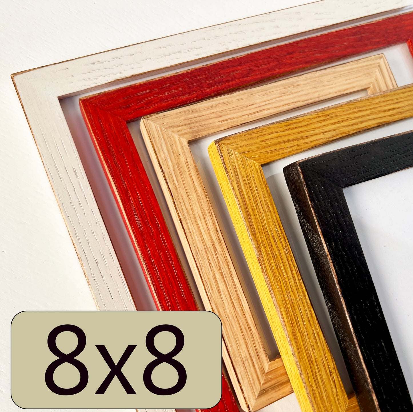 8x8" frame in Peewee Oak style - Choose your color - FREE SHIPPING