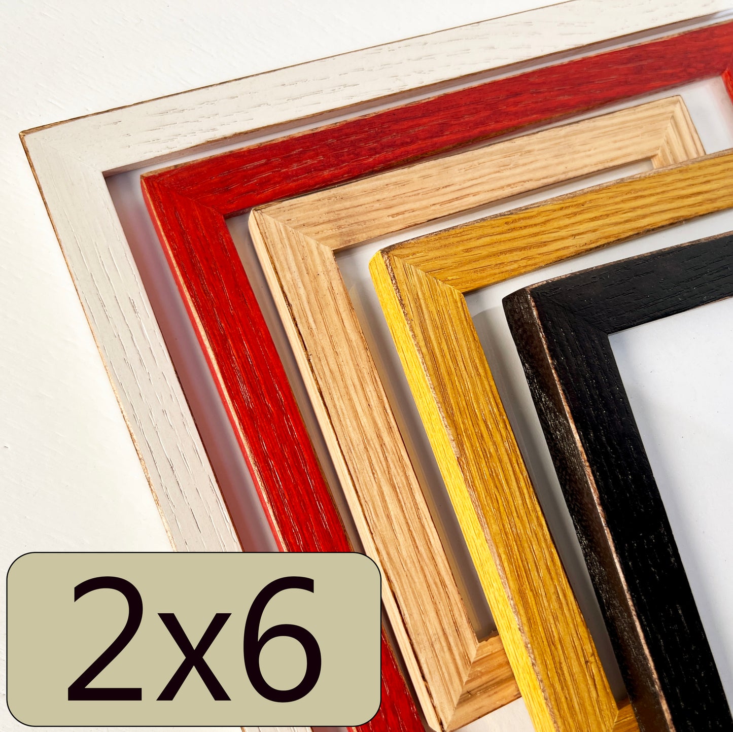 2x6" frame in Peewee Oak style - Choose your color - FREE SHIPPING