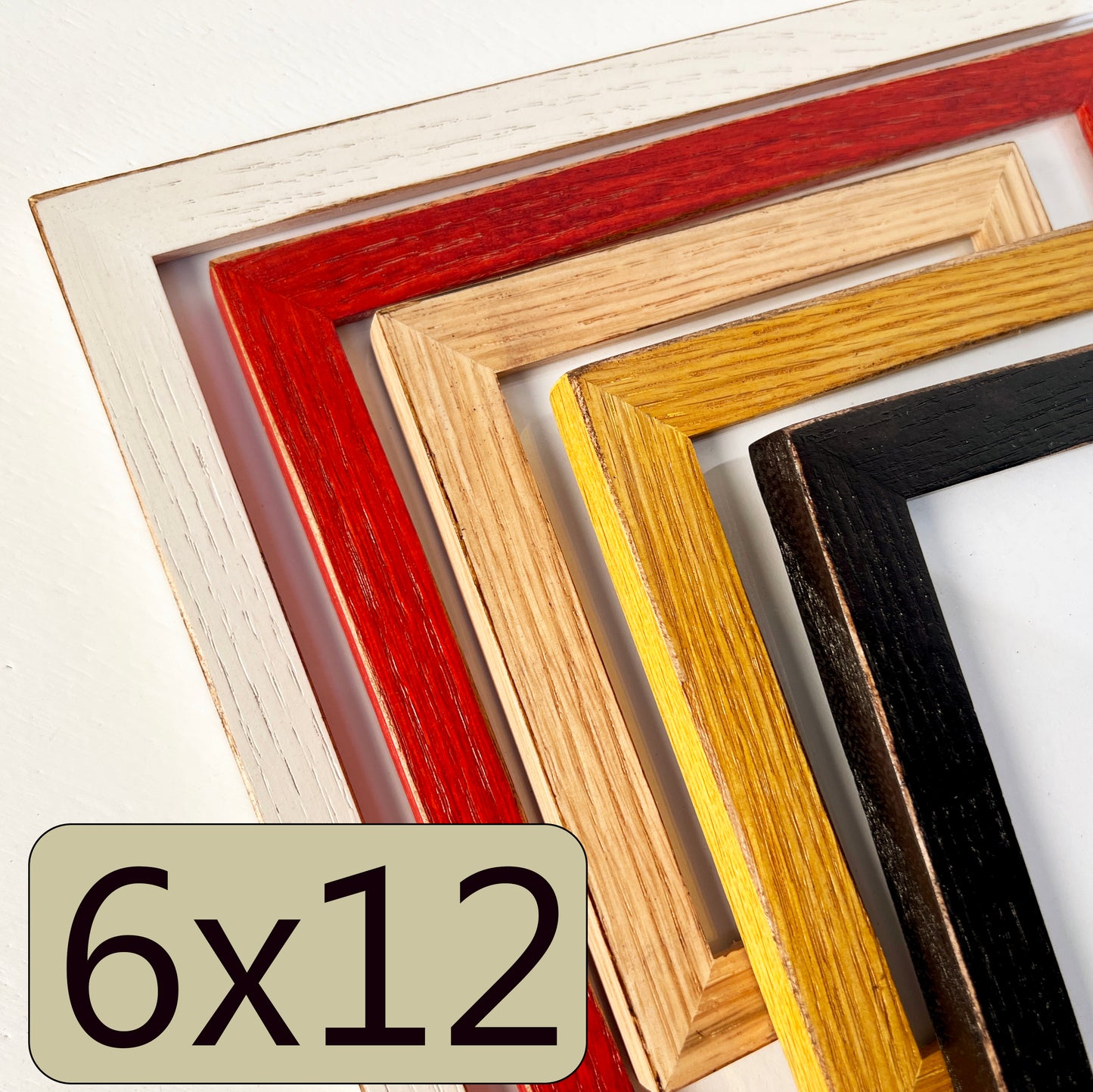 6x12" frame in Peewee Oak style - Choose your color - FREE SHIPPING