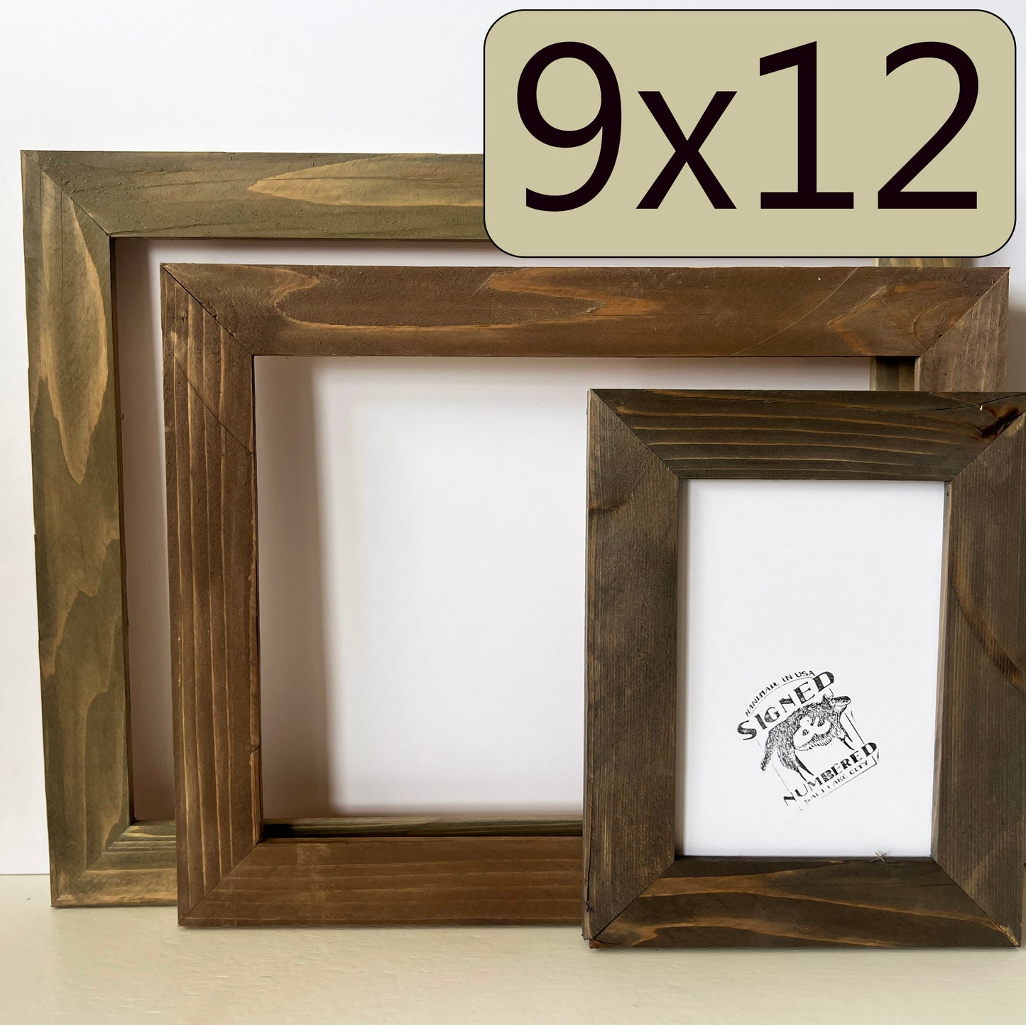 9x12" frame in Reclaimed Cedar style with Wash Finish - Choose your size - FREE SHIPPING
