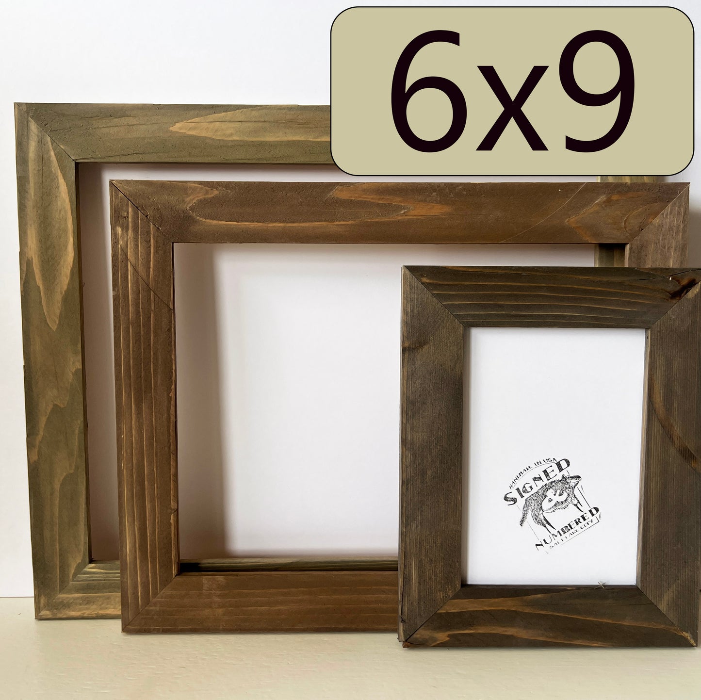 6x9" frame in Reclaimed Cedar style with Wash Finish - Choose your size - FREE SHIPPING