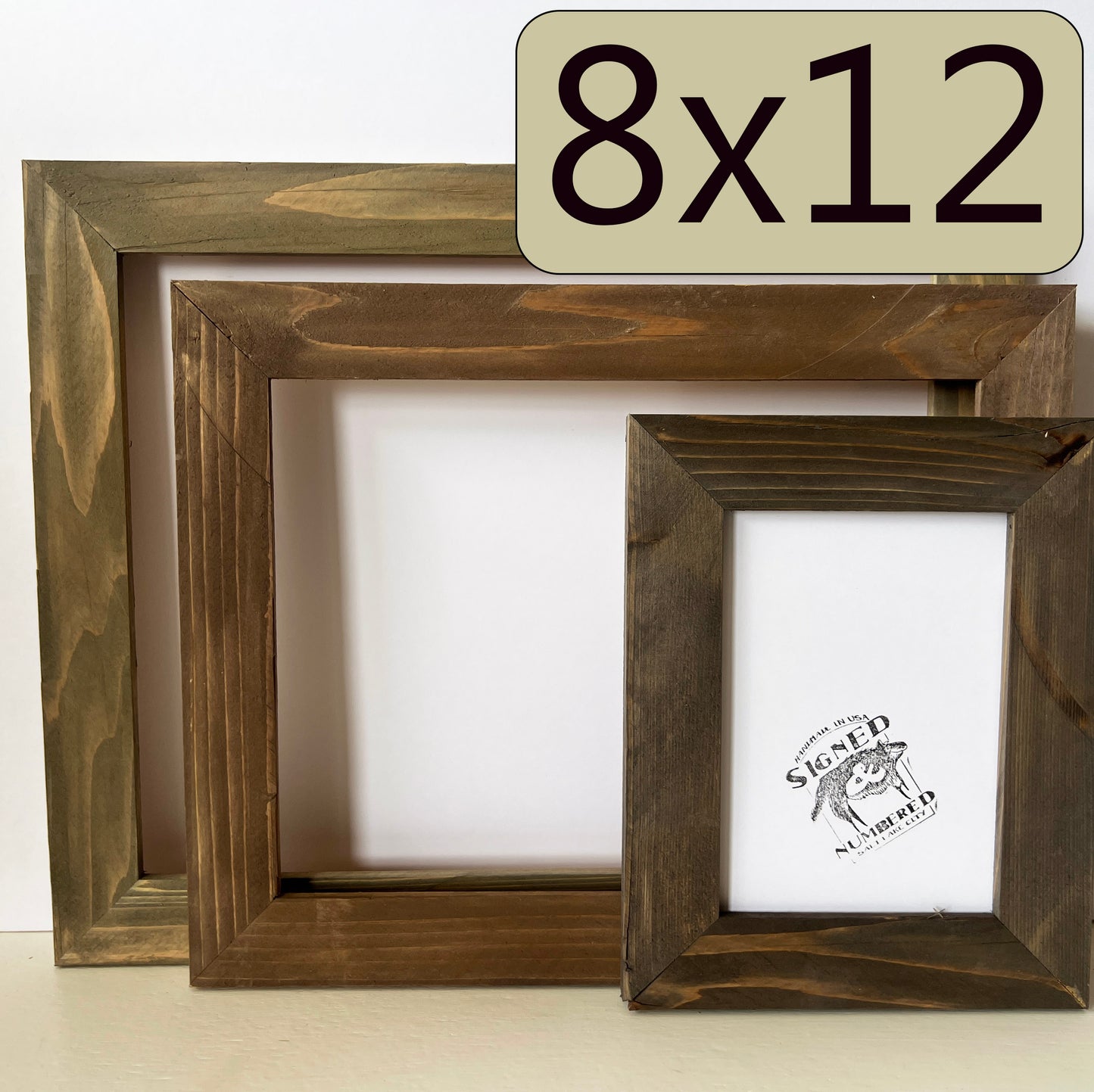 8x12" frame in Reclaimed Cedar style with Wash Finish - Choose your size - FREE SHIPPING
