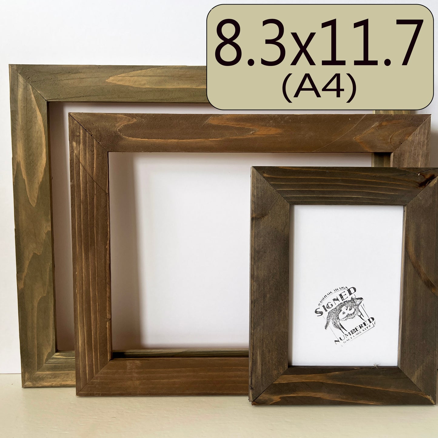 A4 8.3x11.7" frame in Reclaimed Cedar style with Wash Finish - Choose your size - FREE SHIPPING