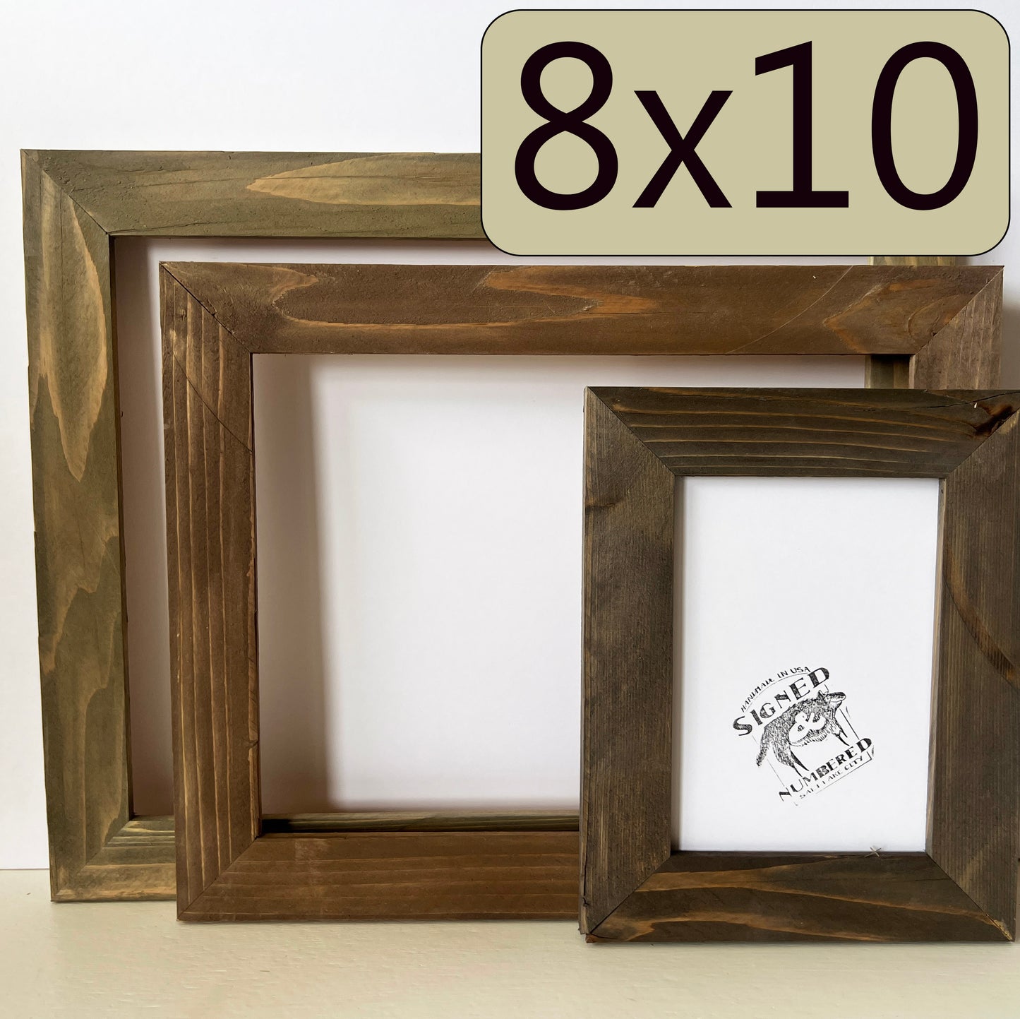 8x10" frame in Reclaimed Cedar style with Wash Finish - Choose your size - FREE SHIPPING