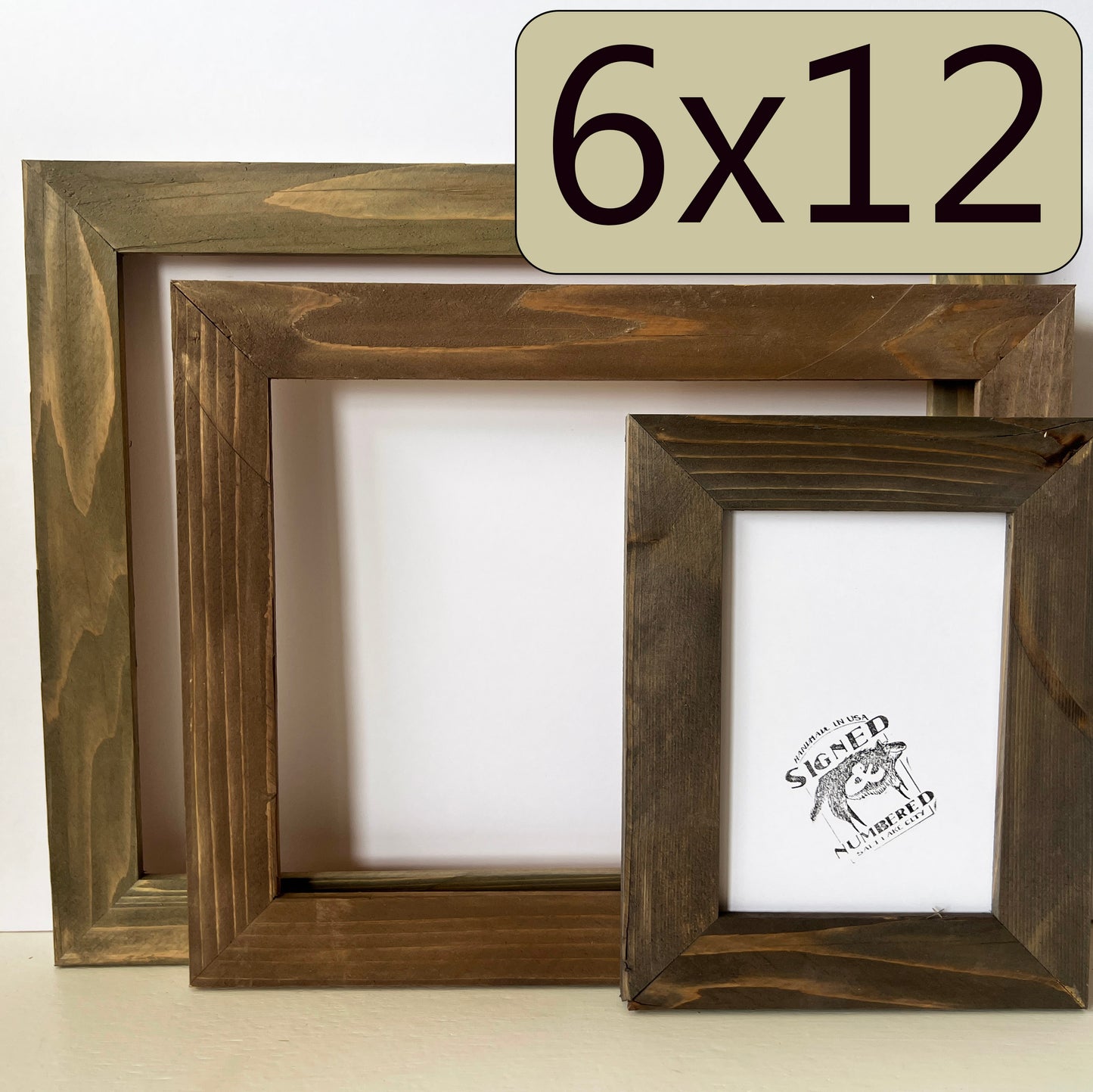 6x12" frame in Reclaimed Cedar style with Wash Finish - Choose your size - FREE SHIPPING