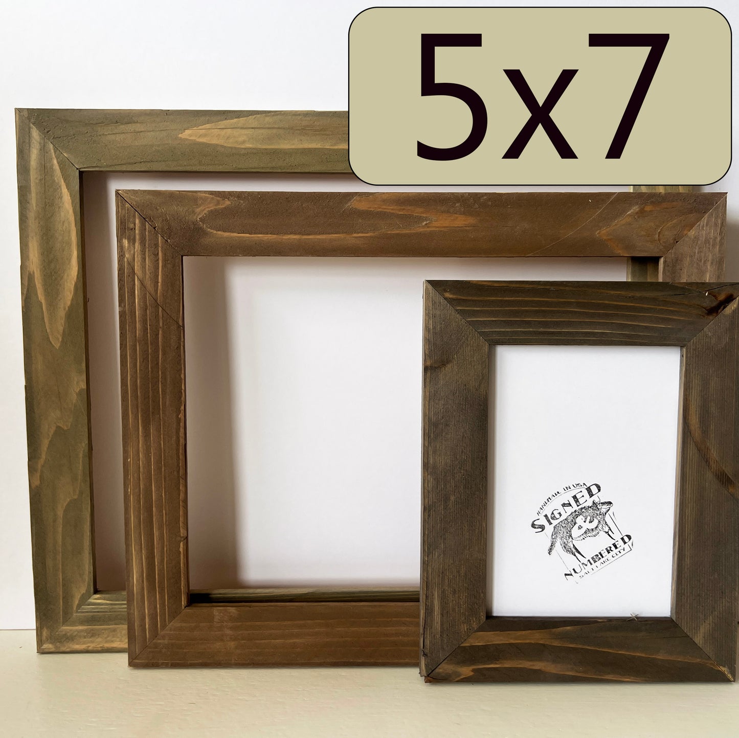 5x7" frame in Reclaimed Cedar style with Wash Finish - Choose your size - FREE SHIPPING