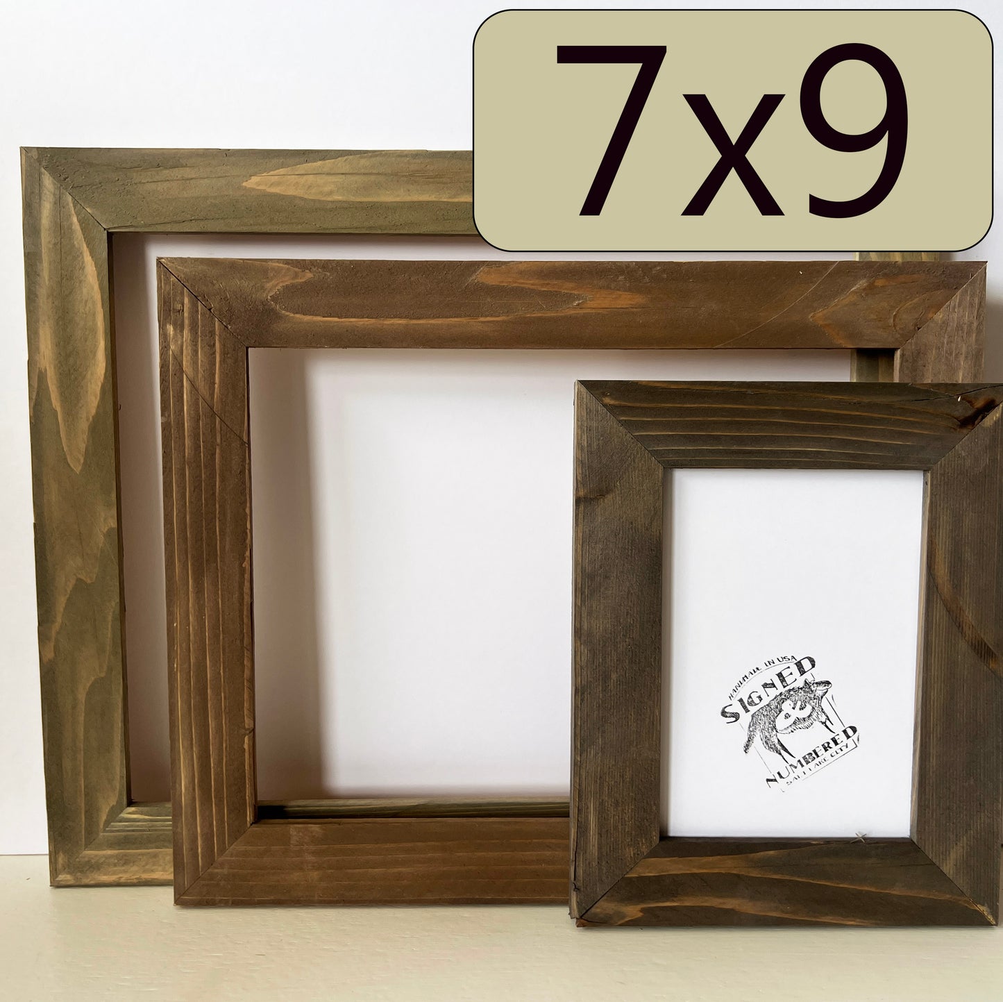 7x9" frame in Reclaimed Cedar style with Wash Finish - Choose your size - FREE SHIPPING