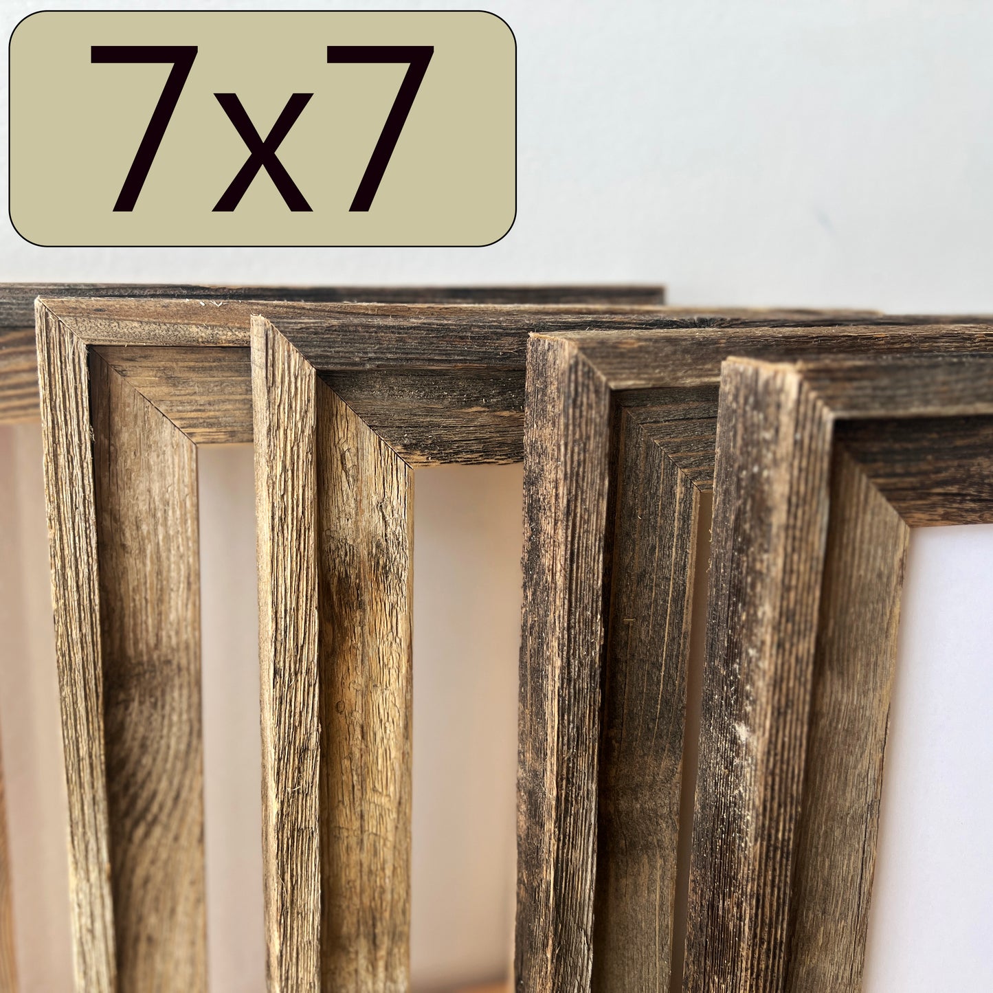 7x7" frame in Rustic Cedar Build Up style - FREE SHIPPING
