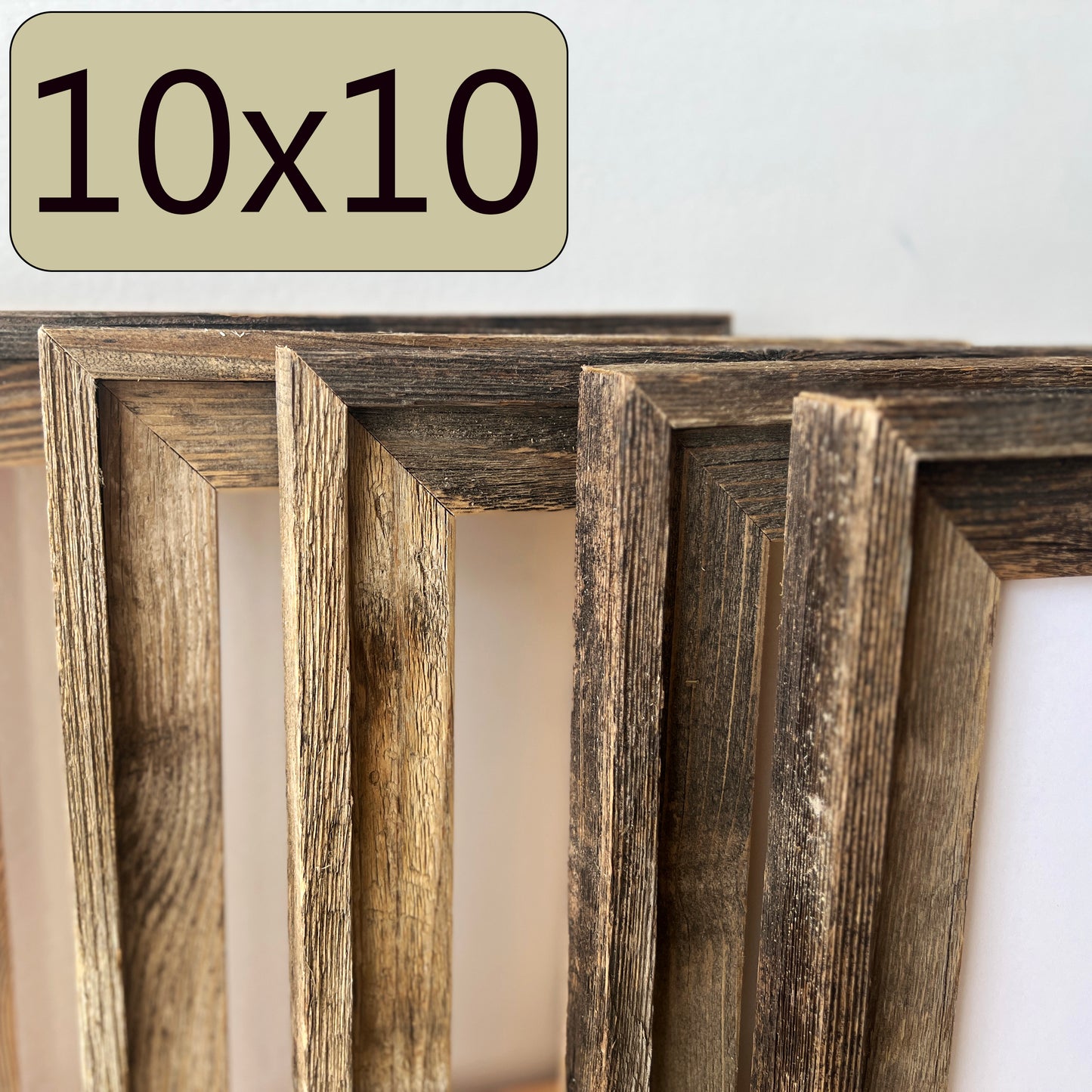 10x10" frame in Rustic Cedar Build Up style - FREE SHIPPING