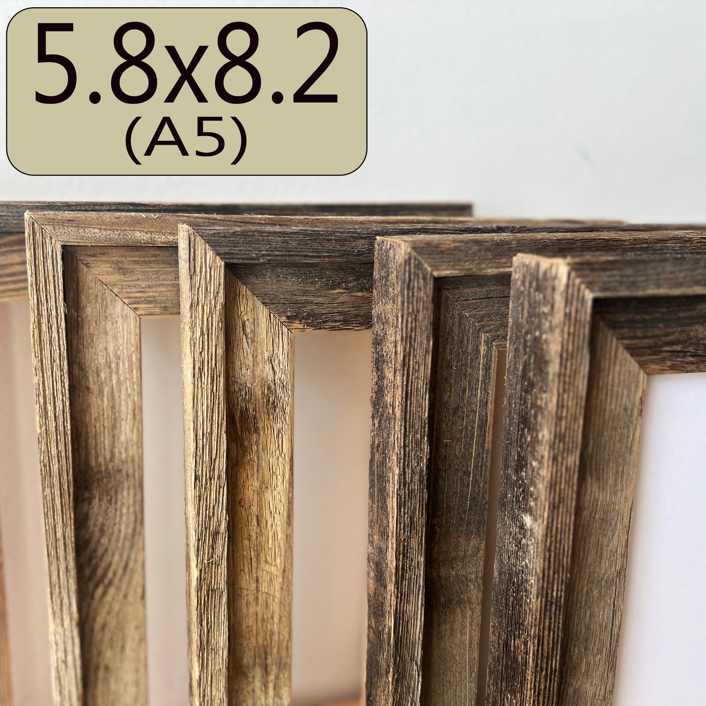 A5 5.8x8.2" frame in Rustic Cedar Build Up style - FREE SHIPPING