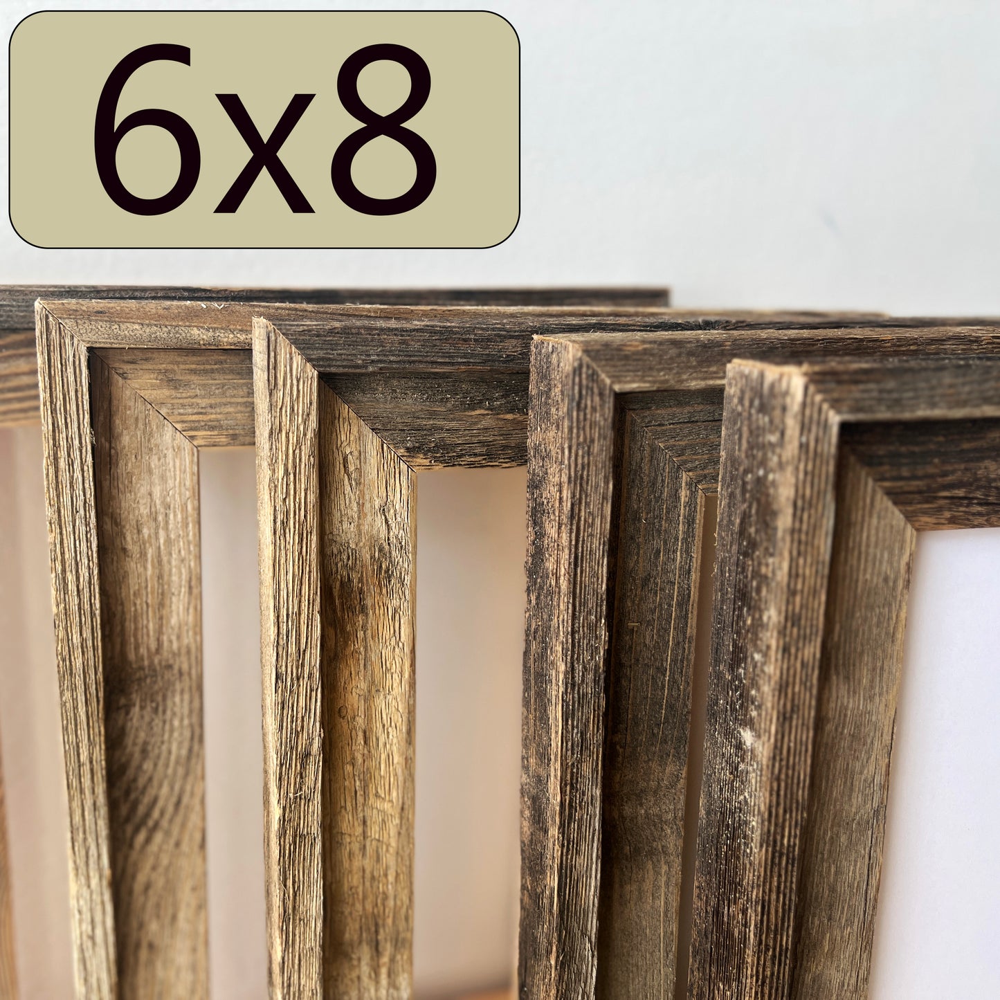6x8" frame in Rustic Cedar Build Up style - FREE SHIPPING