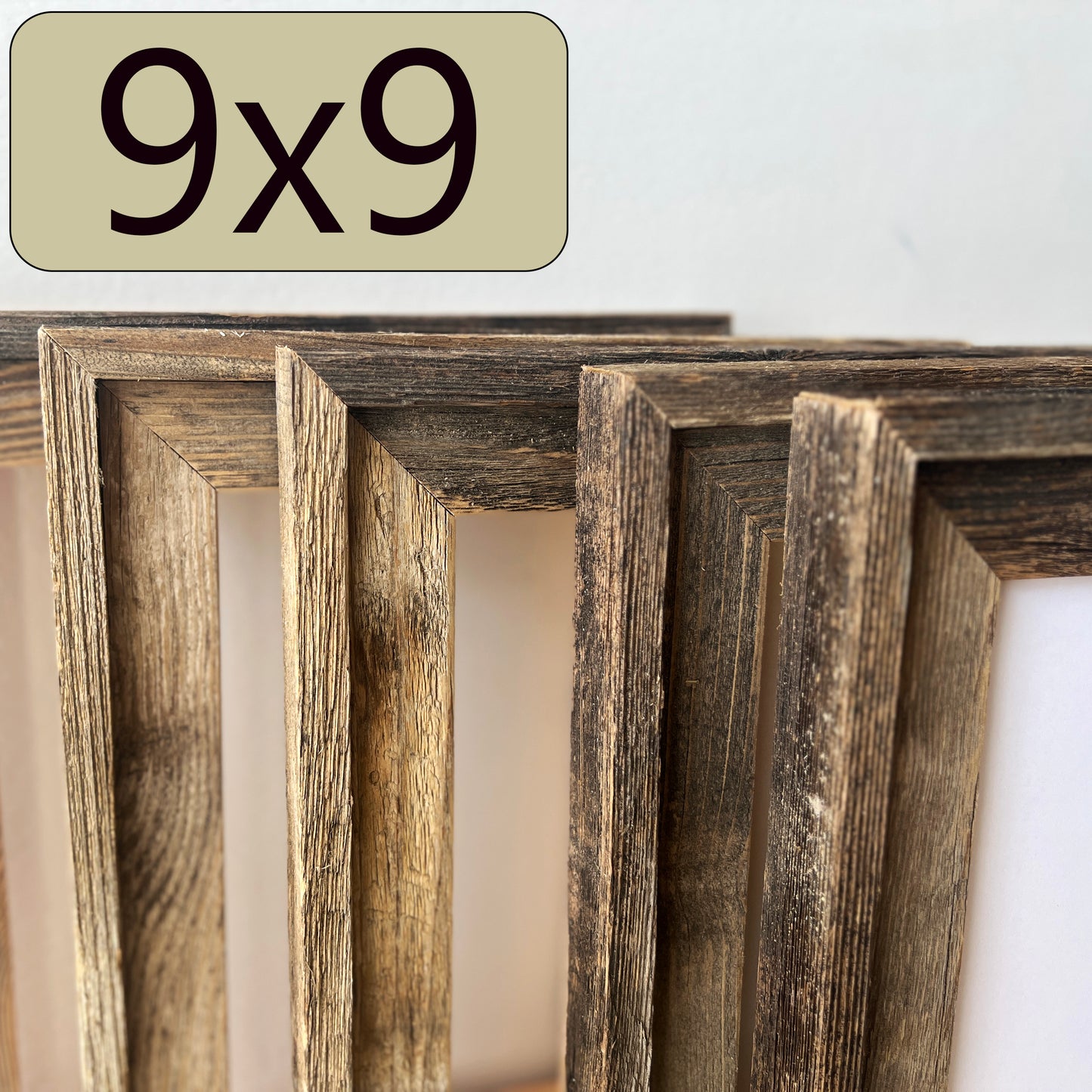 9x9" frame in Rustic Cedar Build Up style - FREE SHIPPING