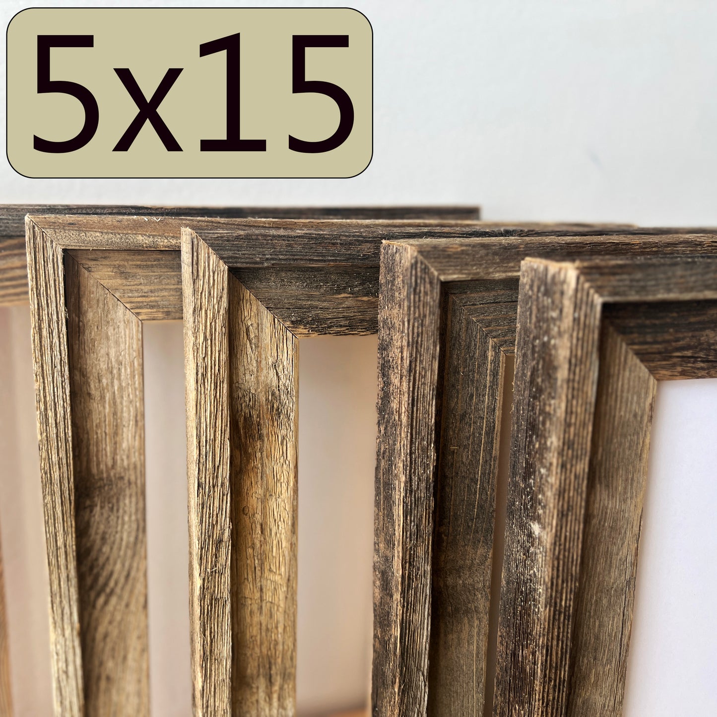 5x15" frame in Rustic Cedar Build Up style - FREE SHIPPING