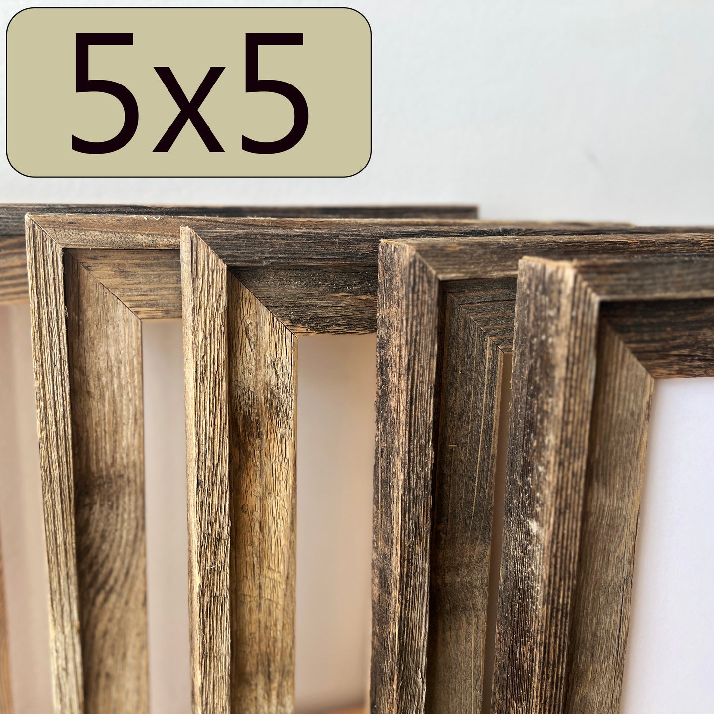 5x5" frame in Rustic Cedar Build Up style - FREE SHIPPING