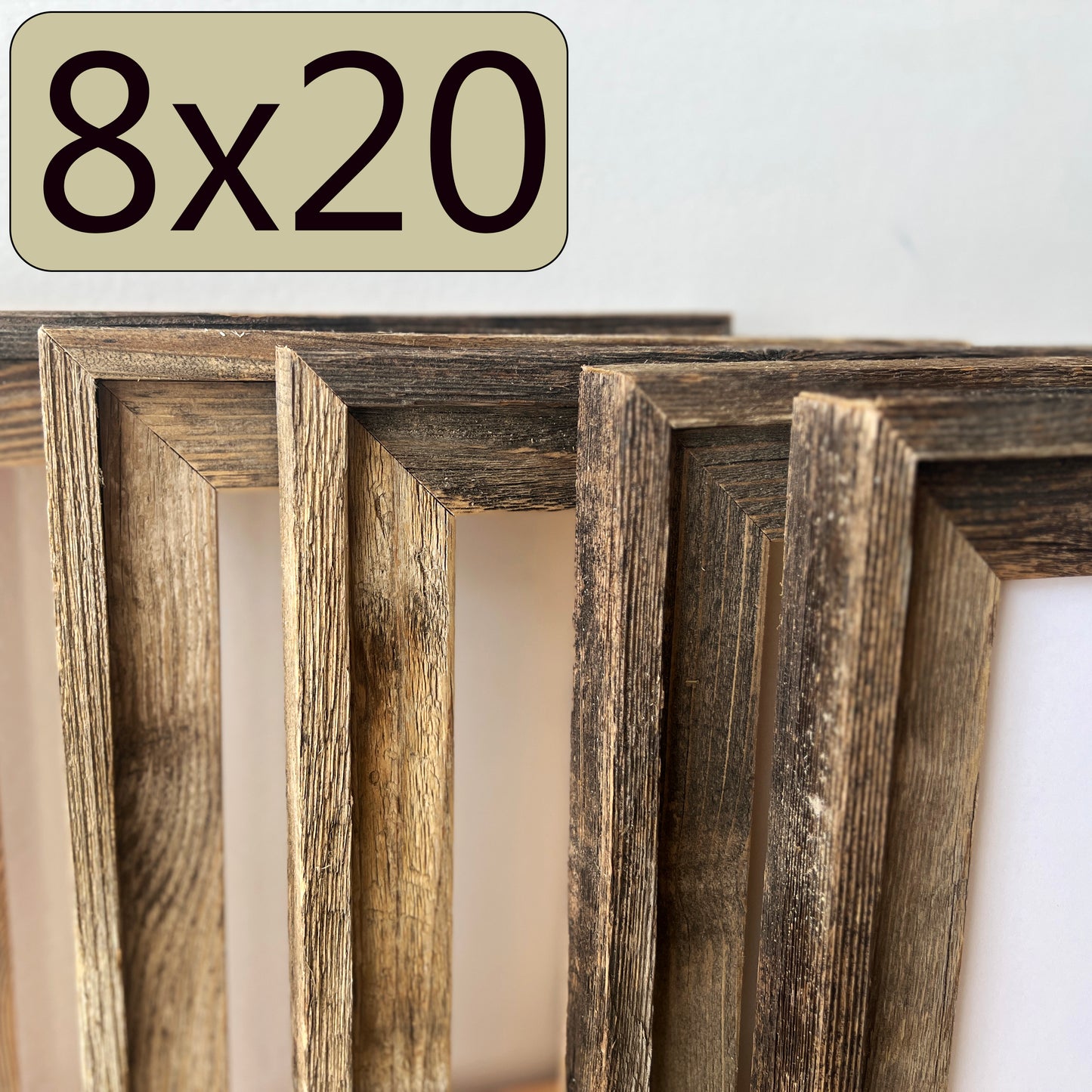 8x20" frame in Rustic Cedar Build Up style - FREE SHIPPING