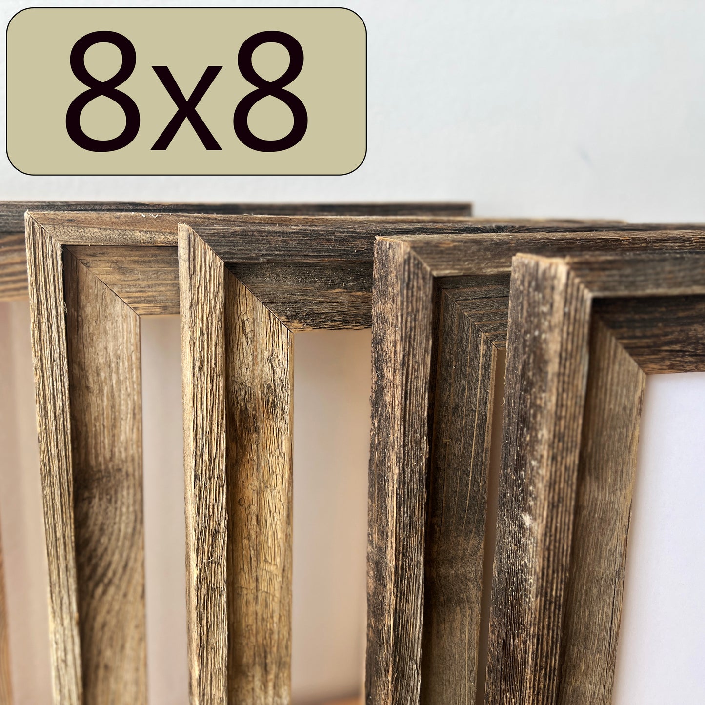8x8" frame in Rustic Cedar Build Up style - FREE SHIPPING