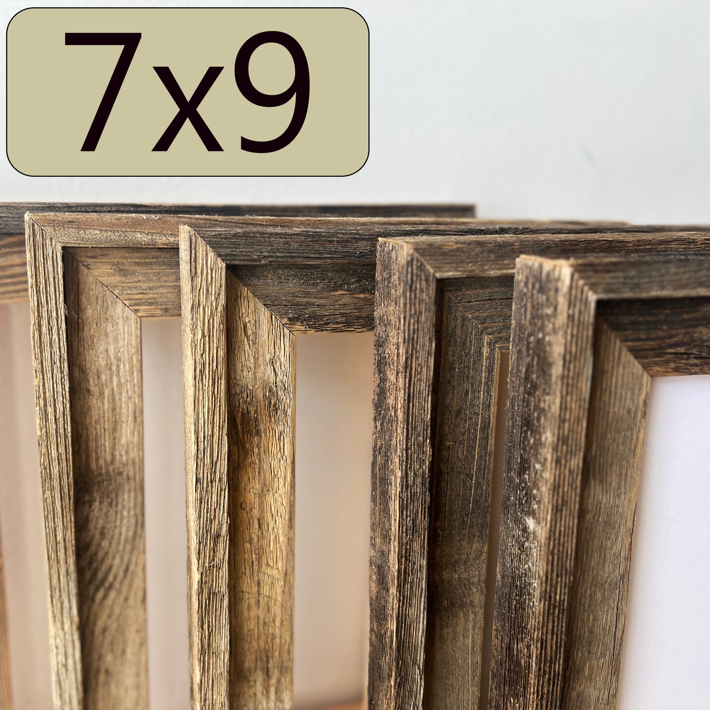 7x9" frame in Rustic Cedar Build Up style - FREE SHIPPING