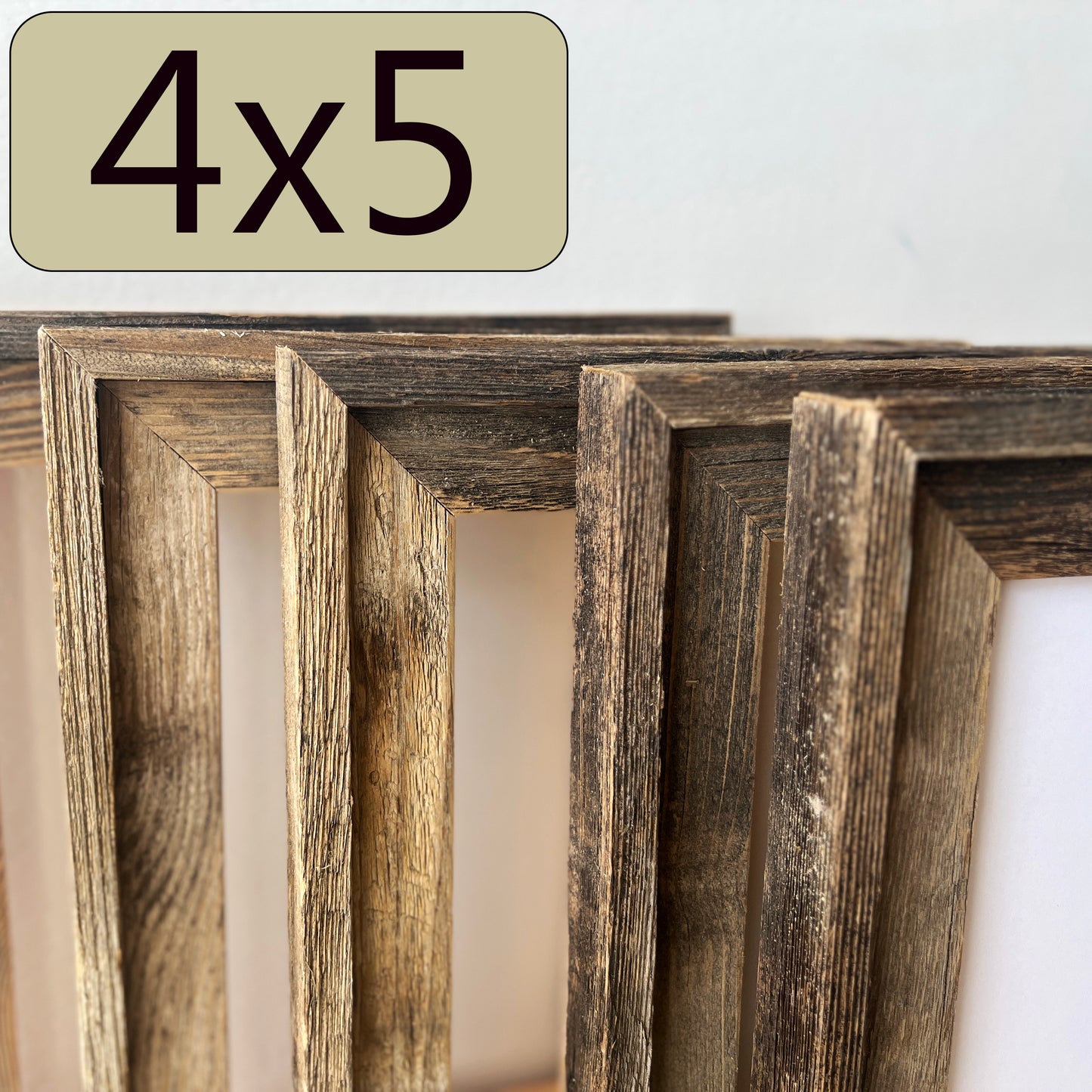 4x5" frame in Rustic Cedar Build Up style - FREE SHIPPING