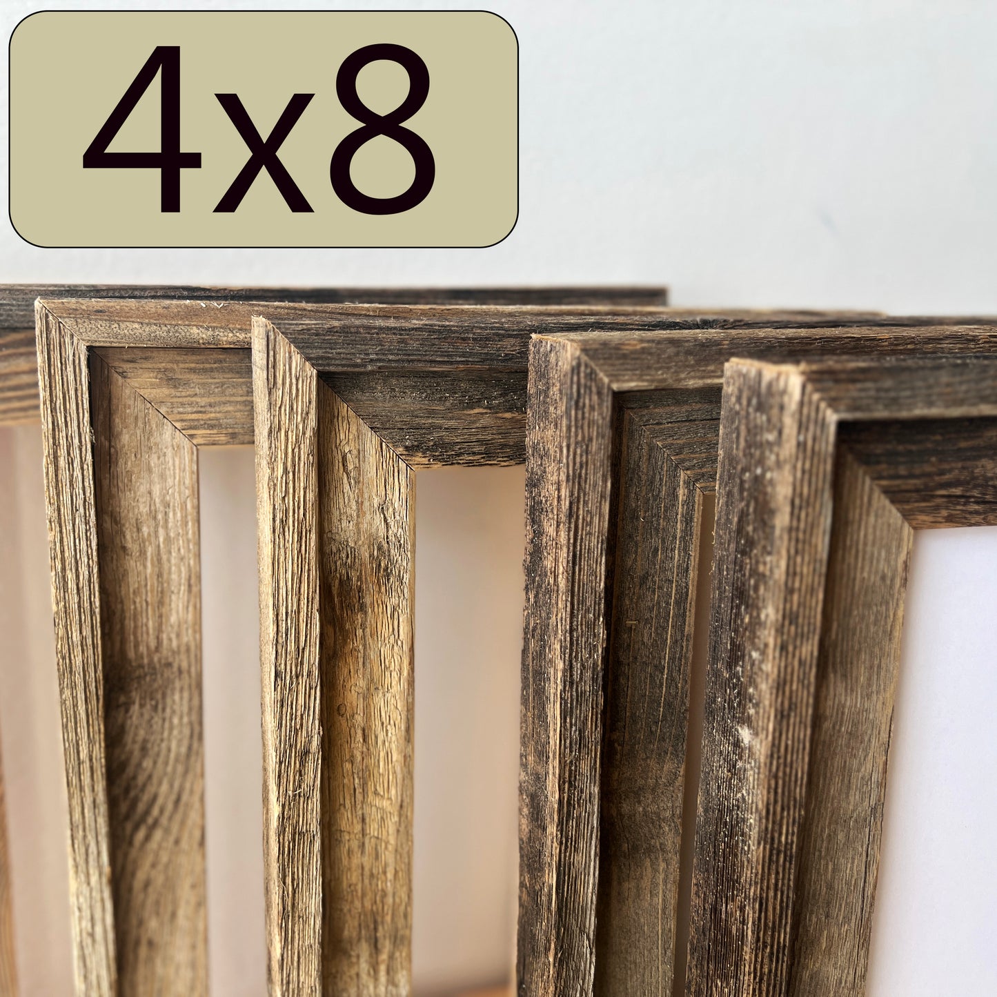4x8" frame in Rustic Cedar Build Up style - FREE SHIPPING