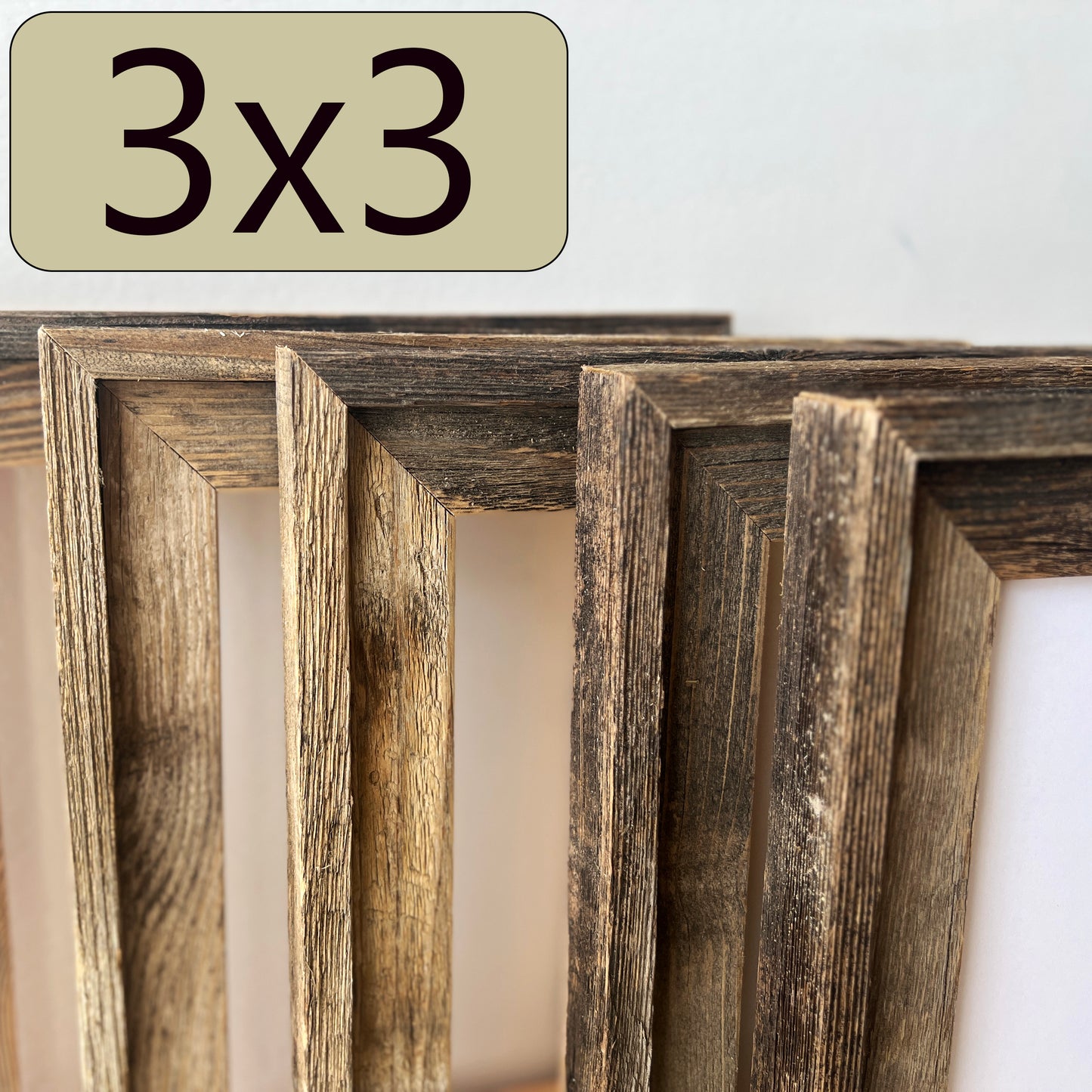 3x3" frame in Rustic Cedar Build Up style - FREE SHIPPING