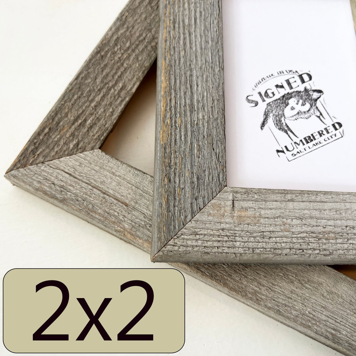 2x2" frame in Rustic Natural Cedar style - FREE SHIPPING