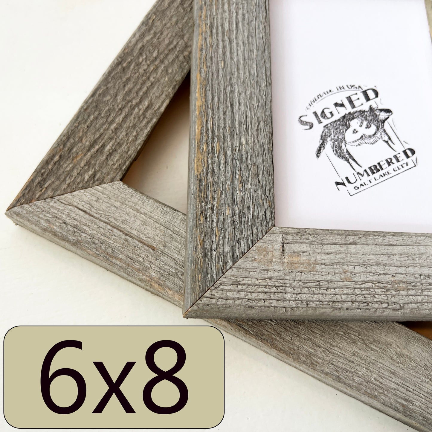 6x8" frame in Rustic Natural Cedar style - FREE SHIPPING