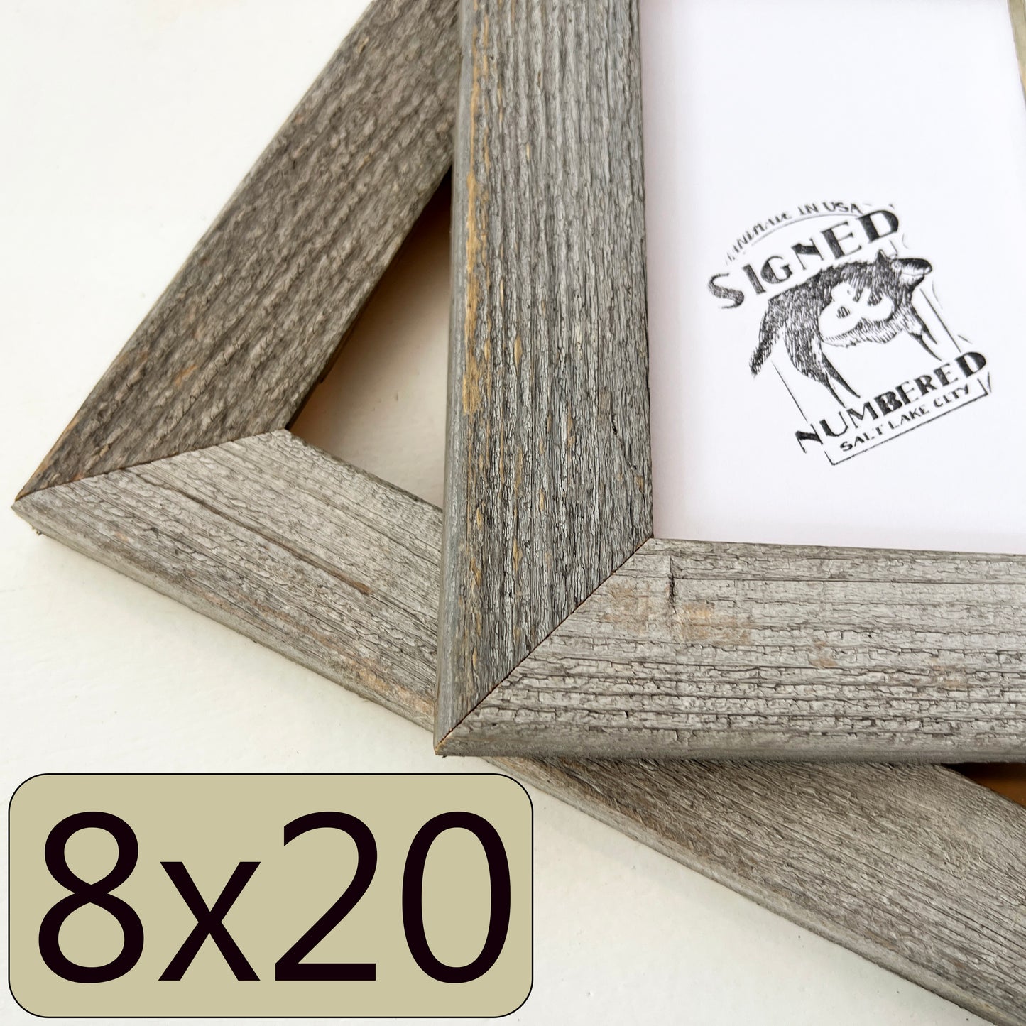 8x20" frame in Rustic Natural Cedar style - FREE SHIPPING
