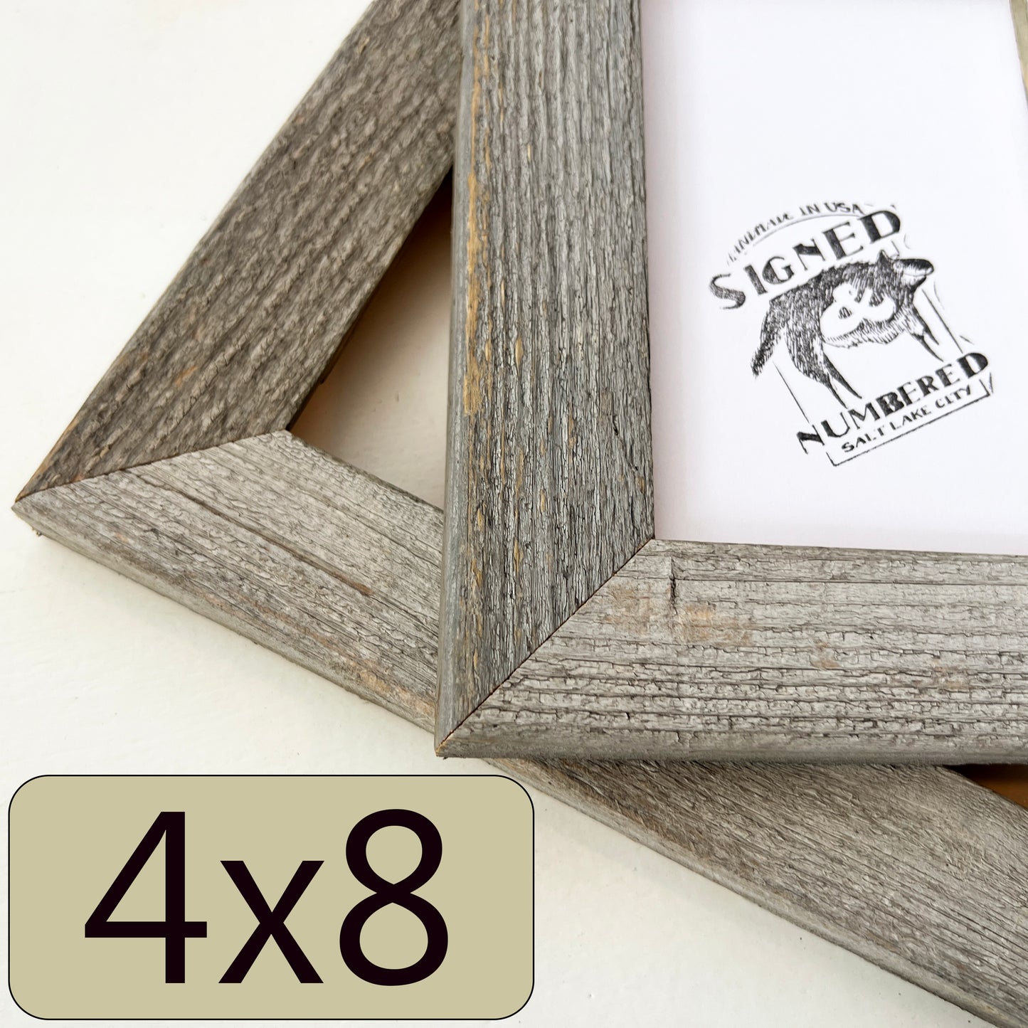 4x8" frame in Rustic Natural Cedar style - FREE SHIPPING