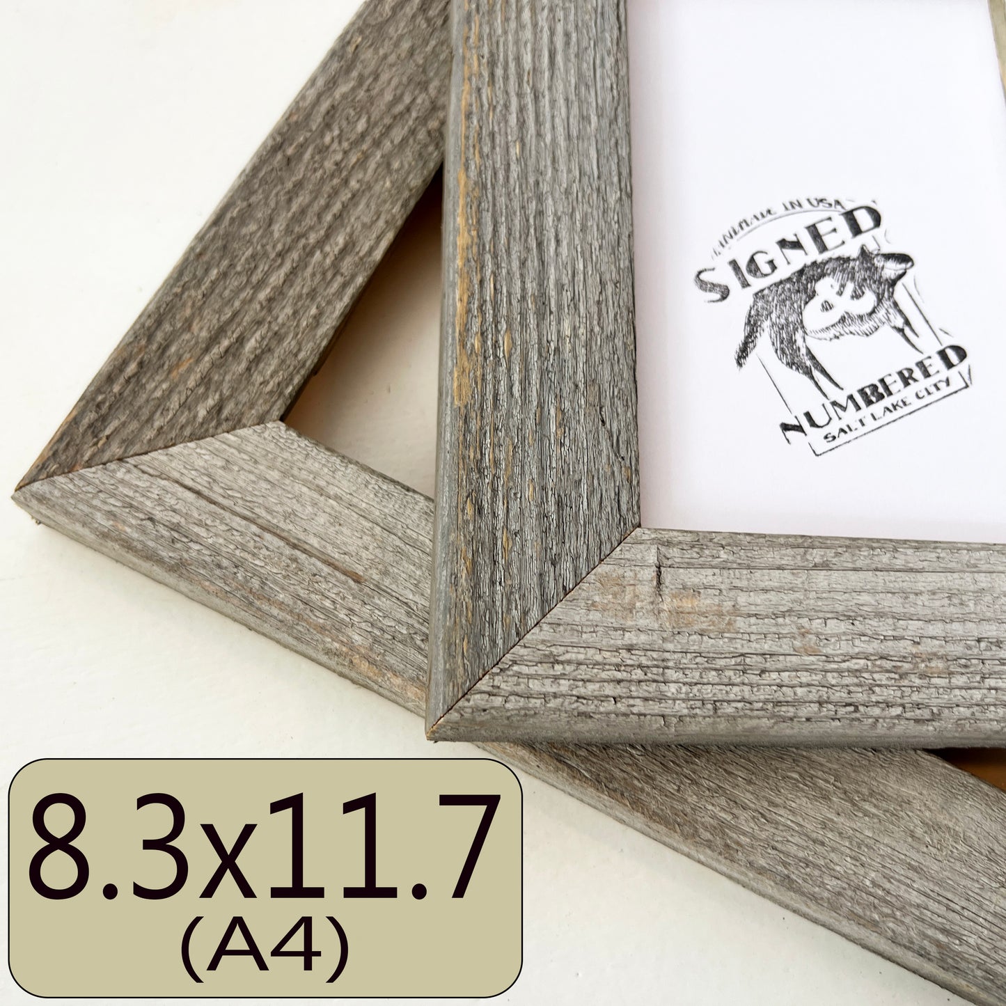 A4 8.3x11.7" frame in Rustic Natural Cedar style - FREE SHIPPING