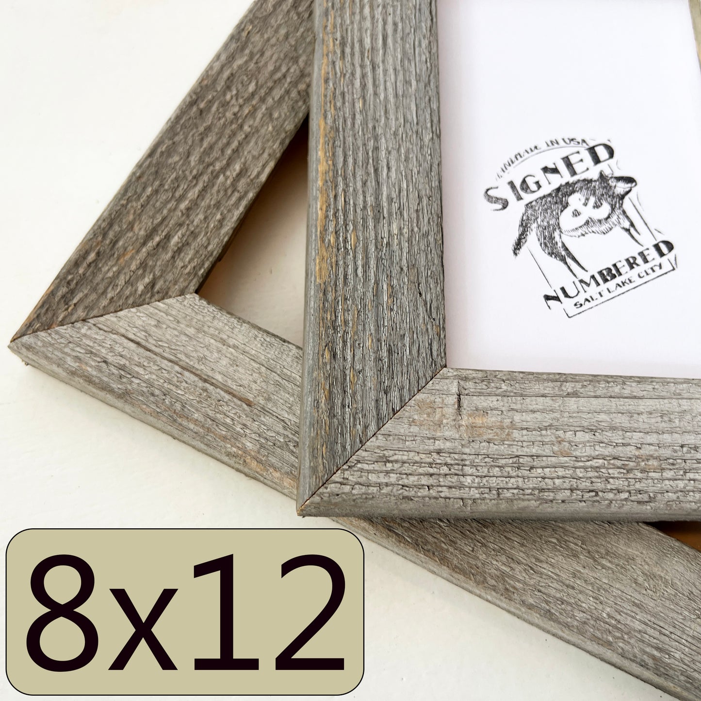 8x12" frame in Rustic Natural Cedar style - FREE SHIPPING