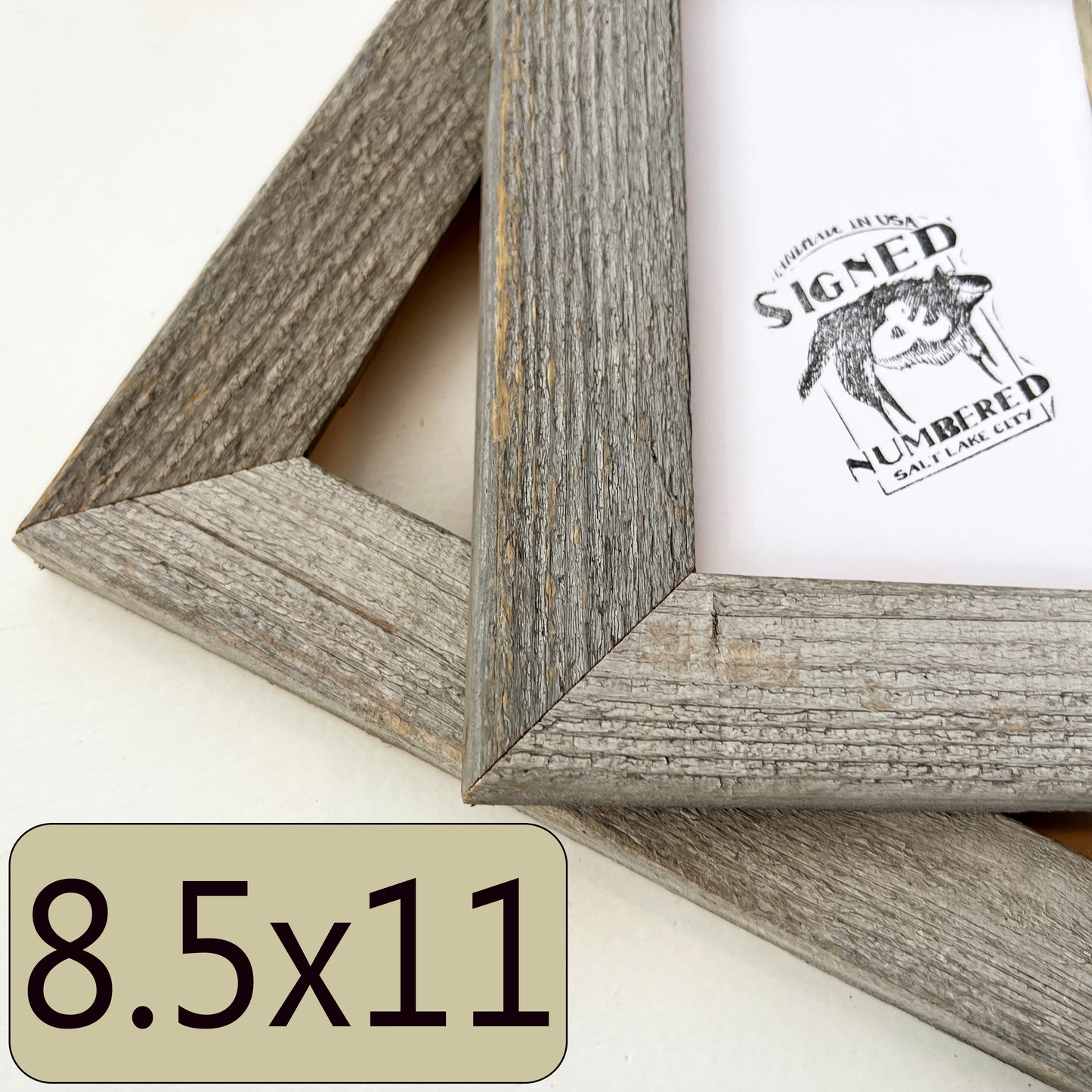 8.5x11" frame in Rustic Natural Cedar style - FREE SHIPPING