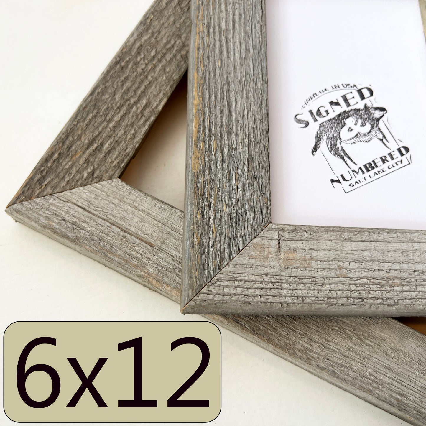 6x12" frame in Rustic Natural Cedar style - FREE SHIPPING