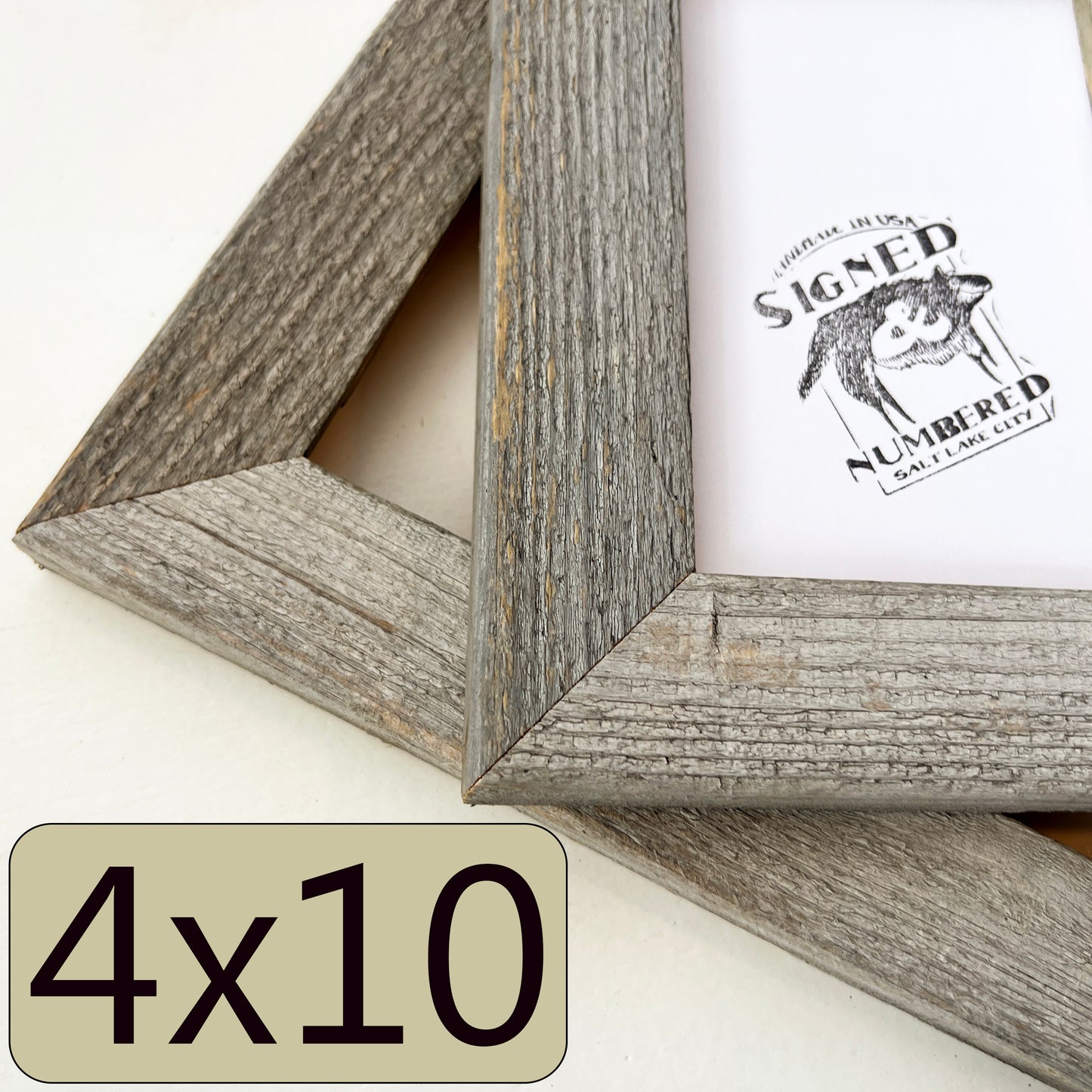 4x10" frame in Rustic Natural Cedar style - FREE SHIPPING