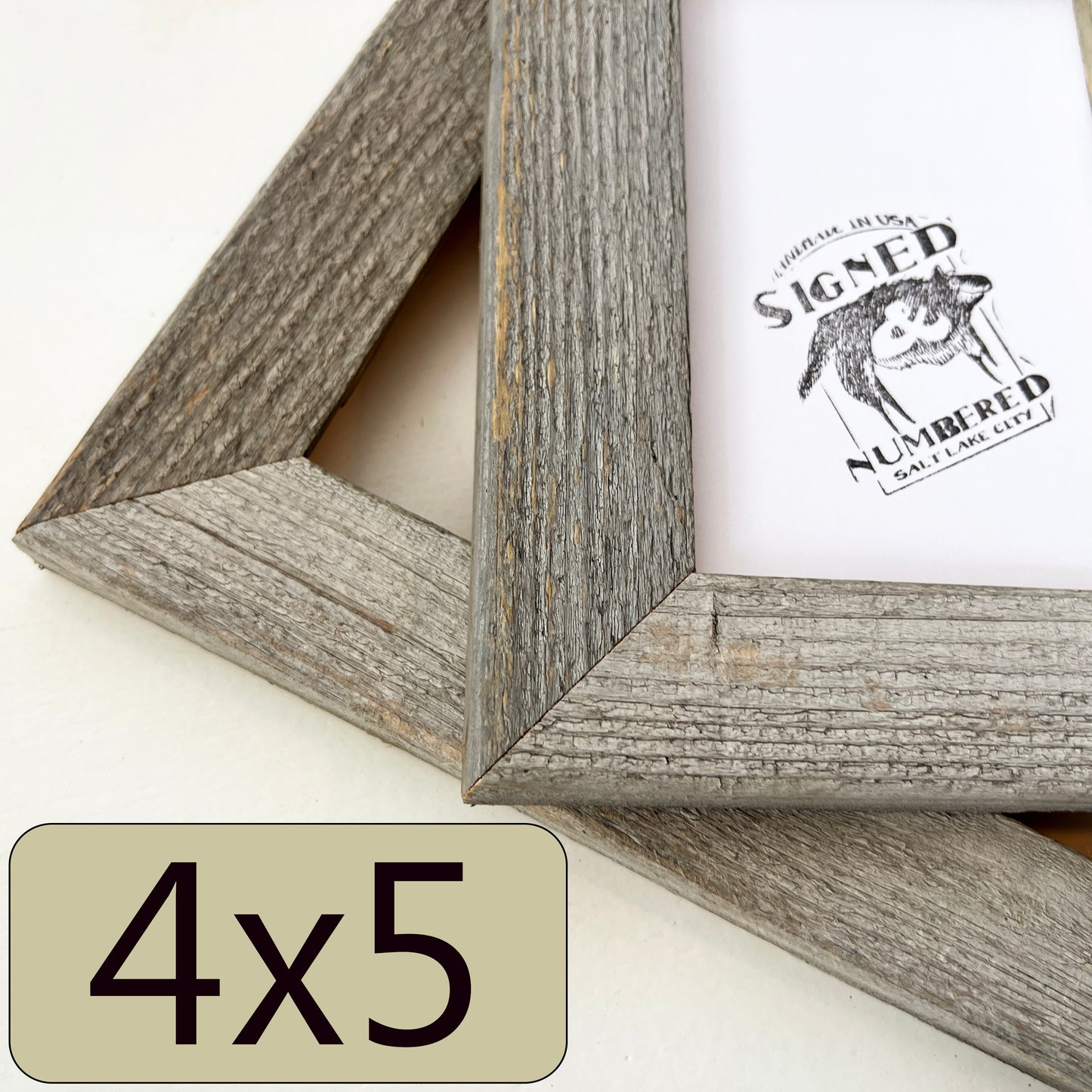 4x5" frame in Rustic Natural Cedar style - FREE SHIPPING