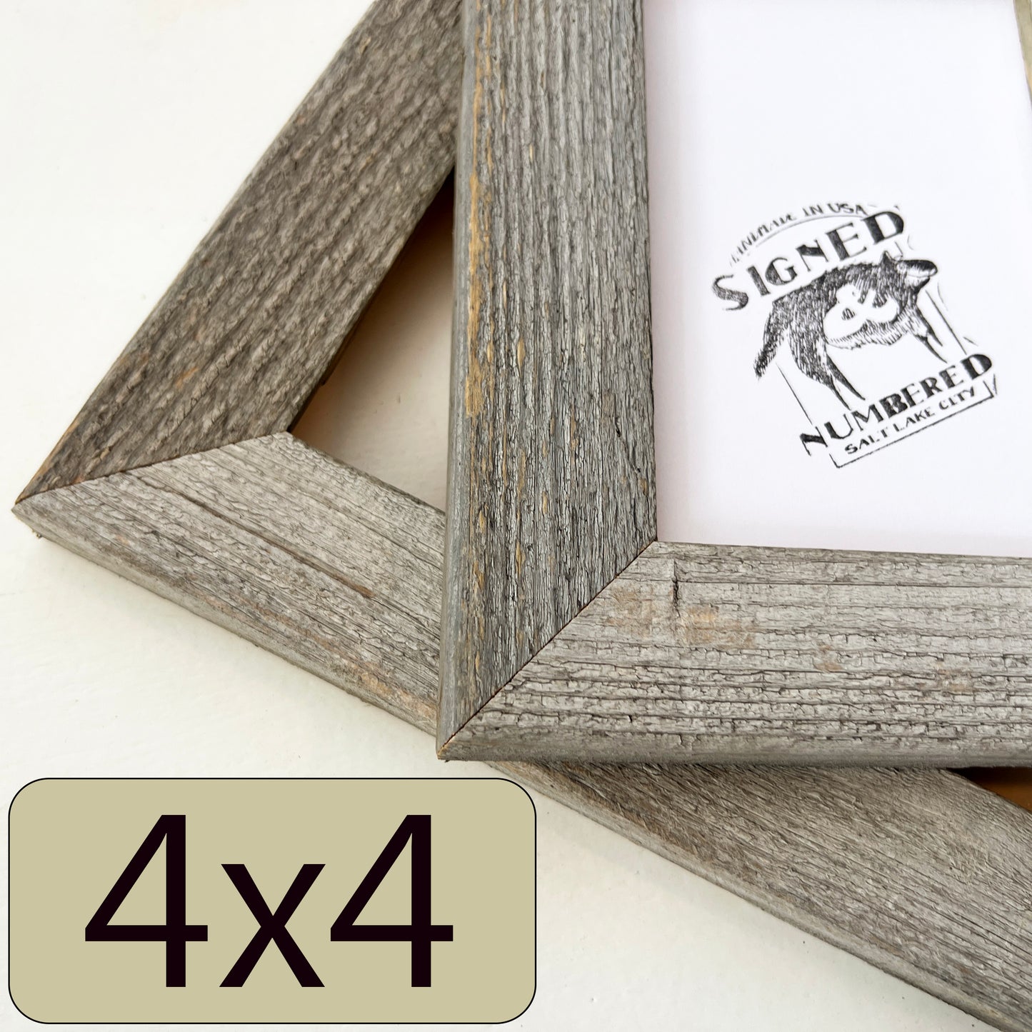 4x4" frame in Rustic Natural Cedar style - FREE SHIPPING