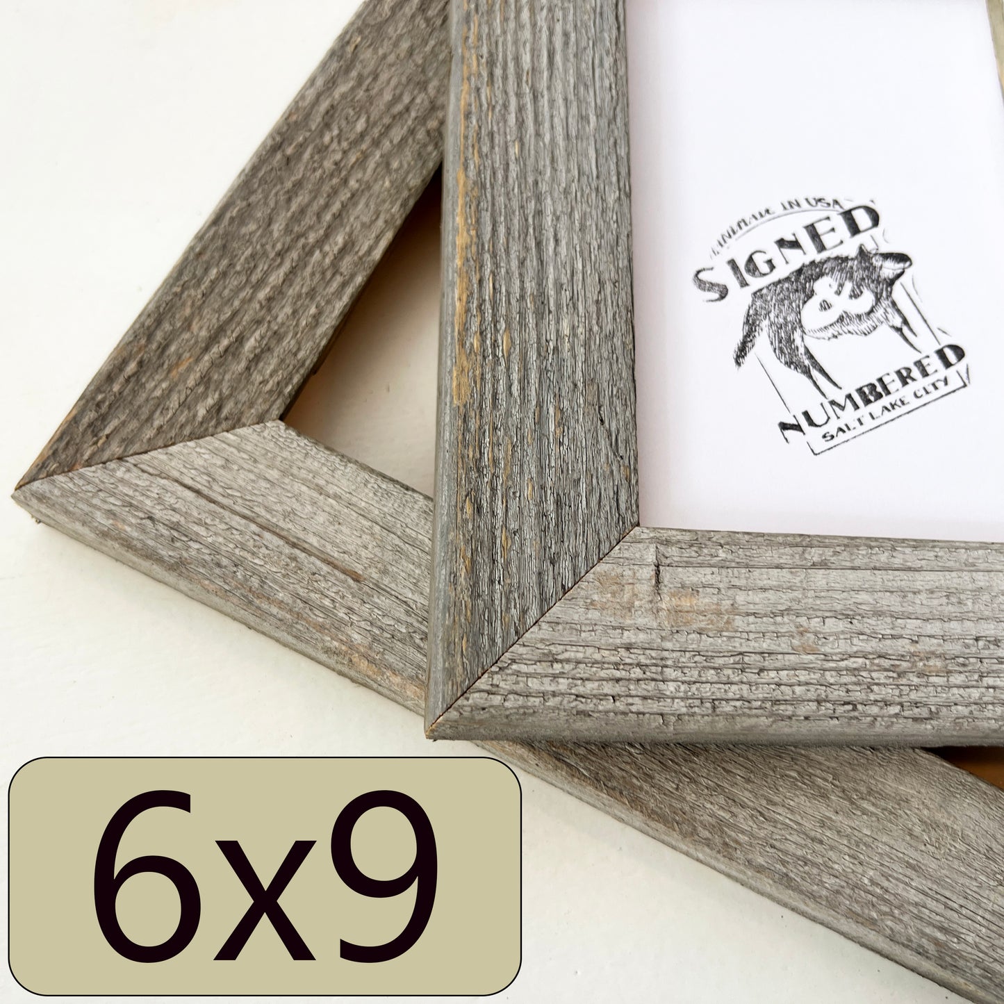 6x9" frame in Rustic Natural Cedar style - FREE SHIPPING