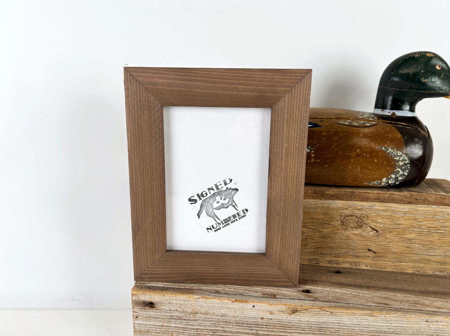 4x10" frame in Reclaimed Cedar style with Wash Finish - Choose your size - FREE SHIPPING