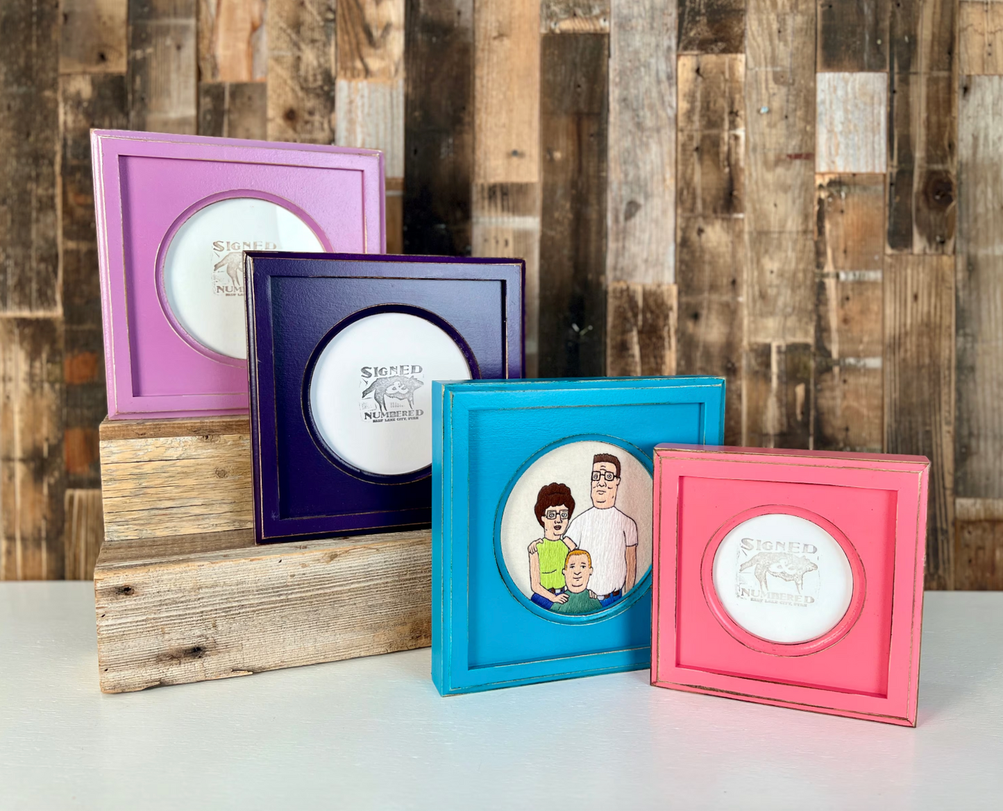6x6" frame in Circle with Outside Cove Build Up style - Choose your color - FREE SHIPPING