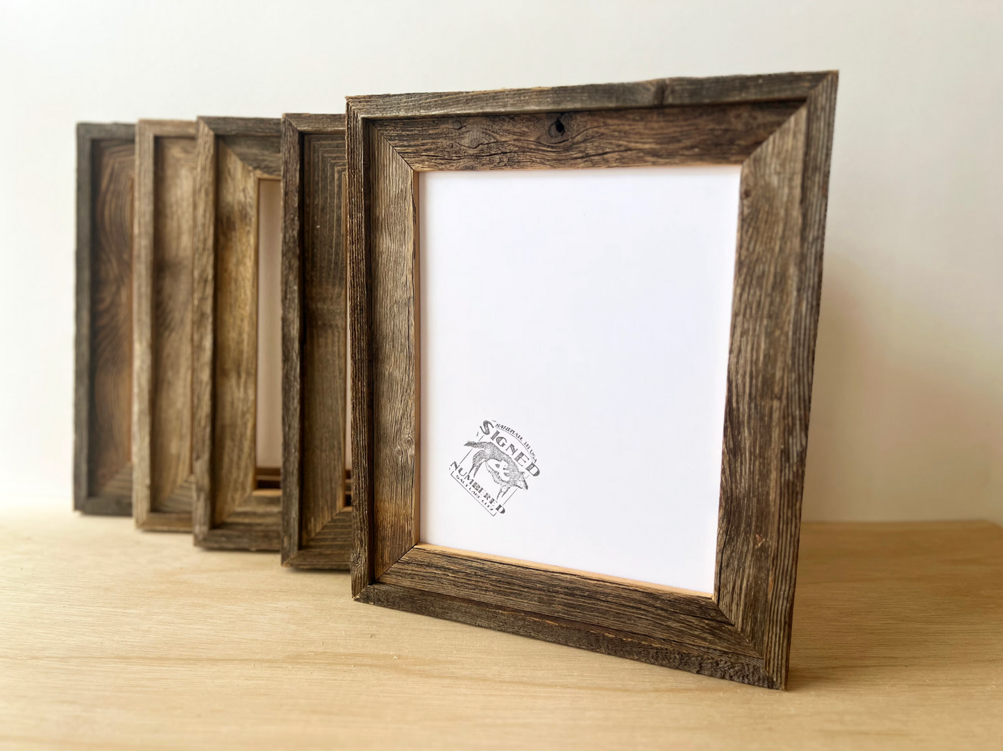 7x9" frame in Rustic Cedar Build Up style - FREE SHIPPING
