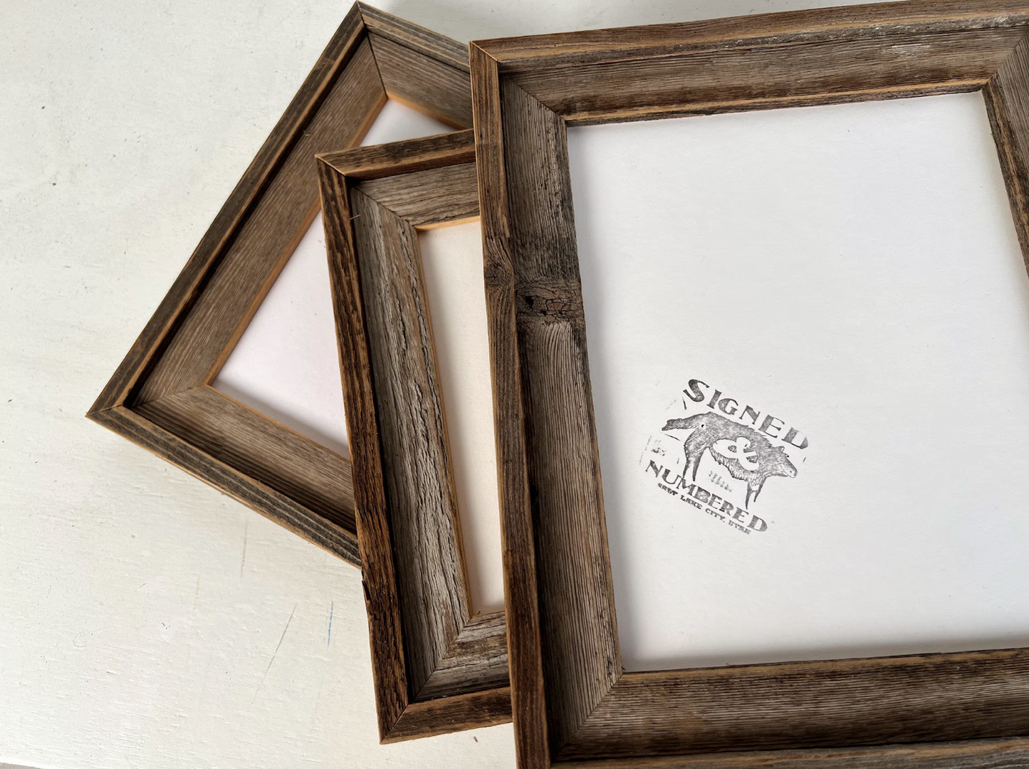 7x9" frame in Rustic Cedar Build Up style - FREE SHIPPING