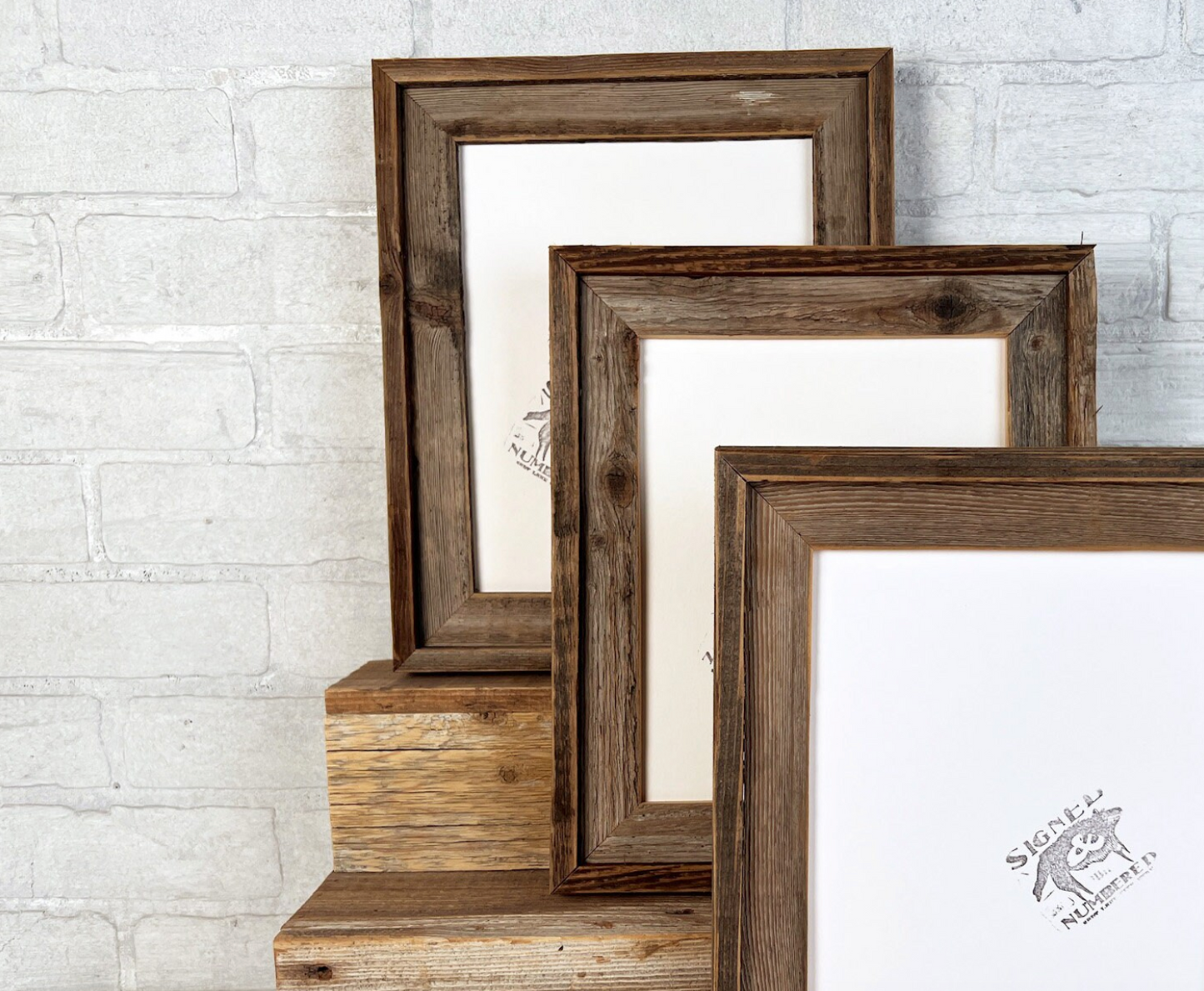 7x9" frame in Rustic Cedar Build Up style - FREE SHIPPING