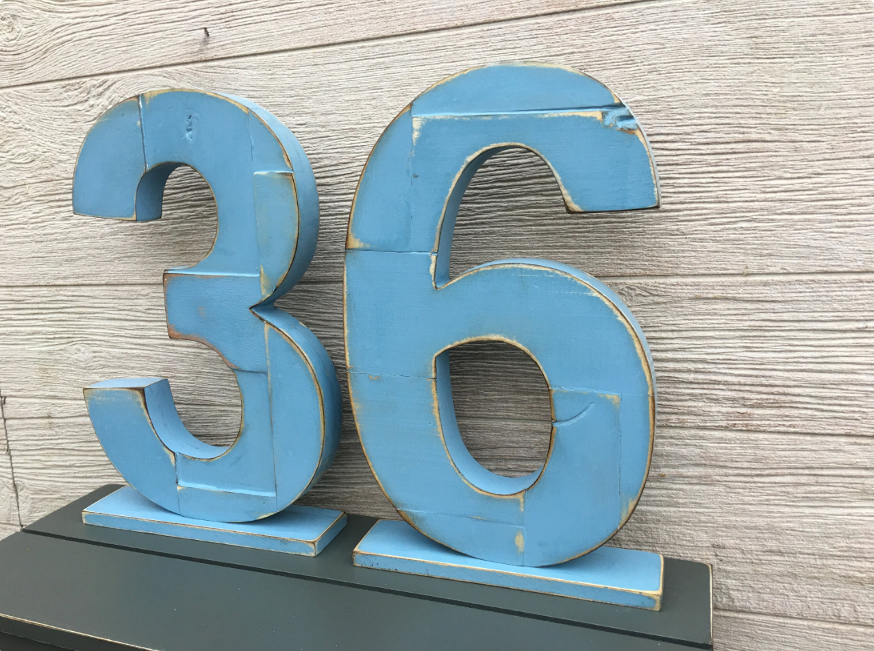 Frankenblock Reclaimed Number or Letter Block - Choose your color - For Table Top or Hanging