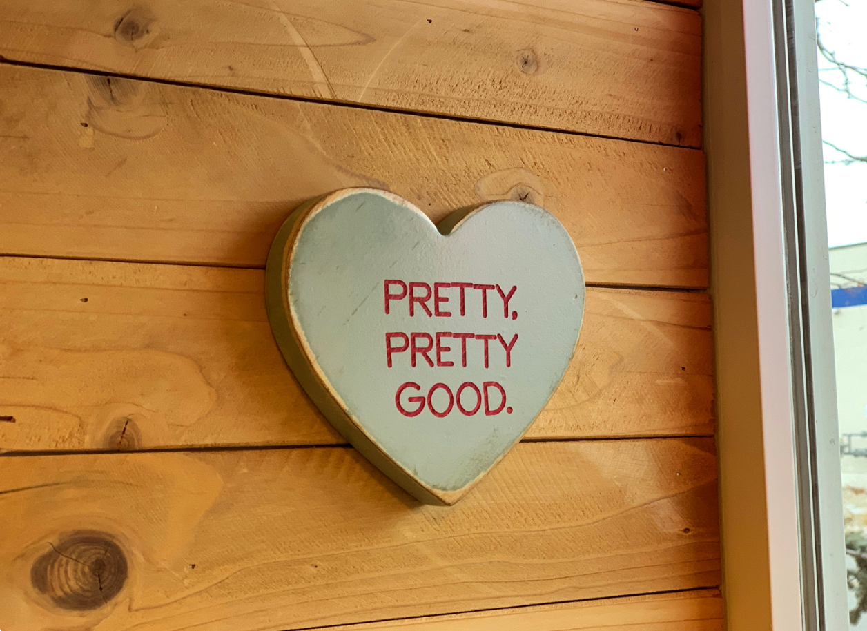 Solid Wood Conversation Heart 5" Tall with Personalized Message - Choose your color