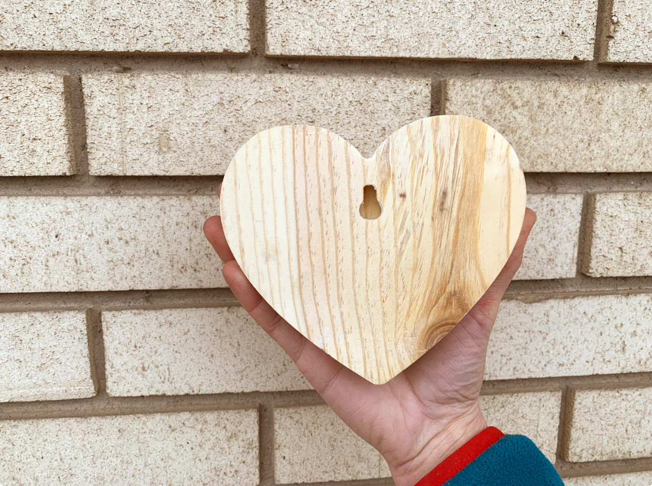 Solid Wood Conversation Heart 5" Tall with Personalized Message - Choose your color