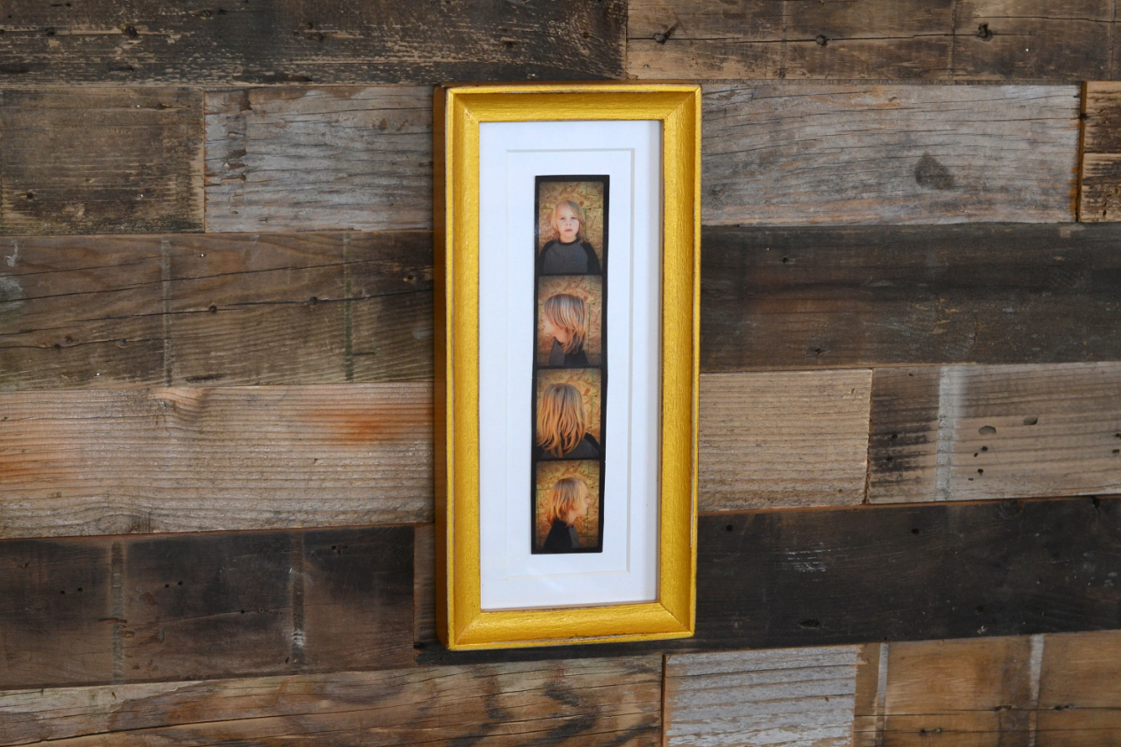 Picture Frame for 2x6" or 2x8" Photo Booth Strip in Foxy Cove Style - Choose Your Frame and Mat Colors