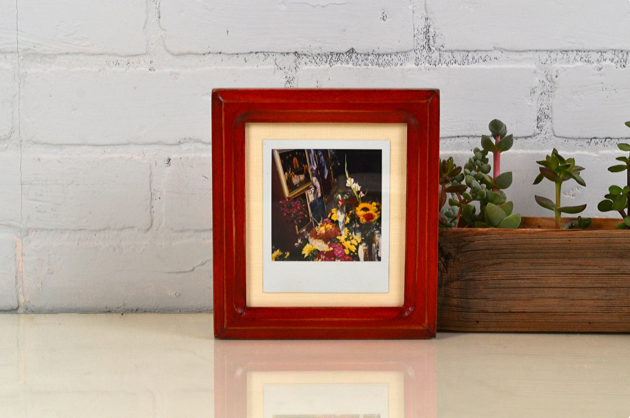 Picture Frame for Instant Camera Print in Double Cove Style - Choose Your Frame and Mat Color